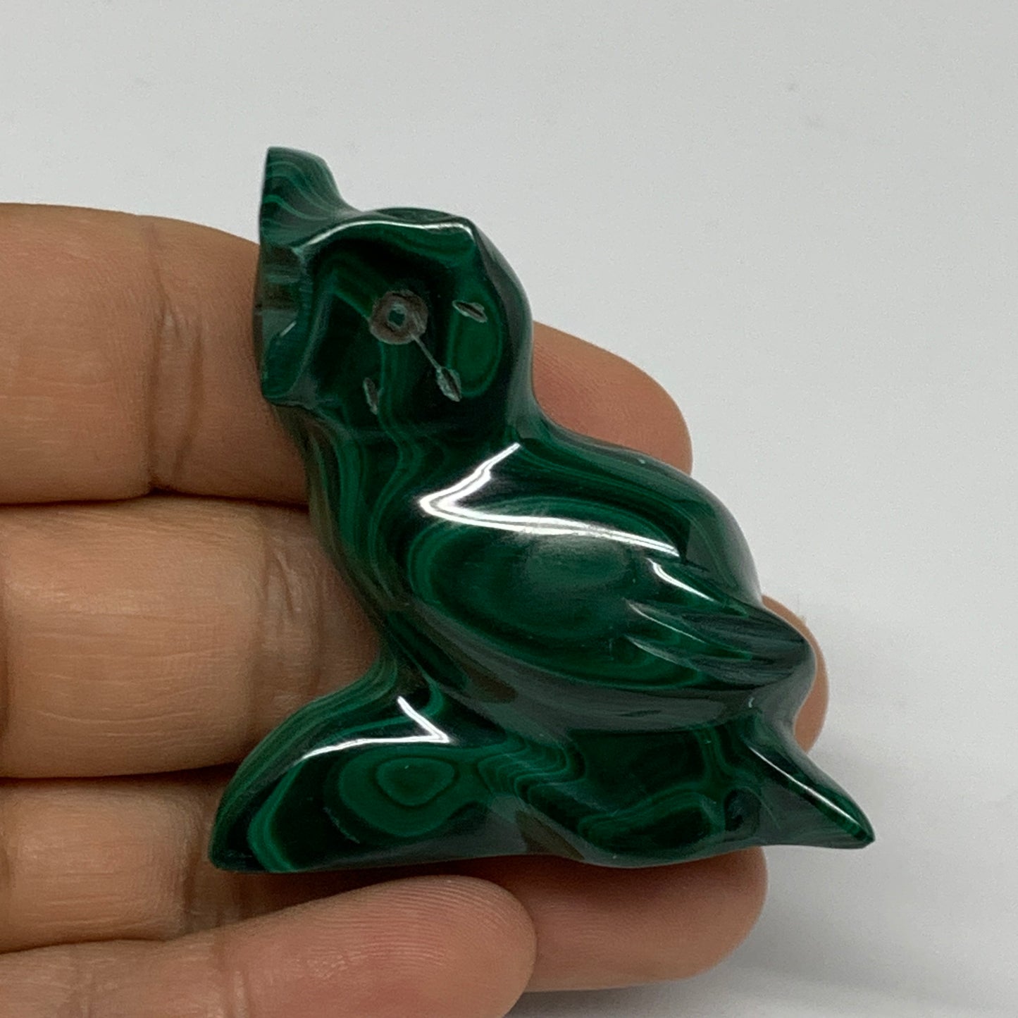 58.8g, 2"x1.8"x0.7" Natural Solid Malachite Penguin Figurine @Congo, B32747