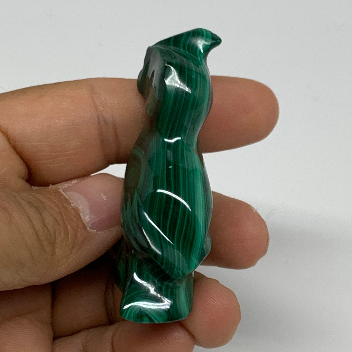 58.8g, 2"x1.8"x0.7" Natural Solid Malachite Penguin Figurine @Congo, B32747