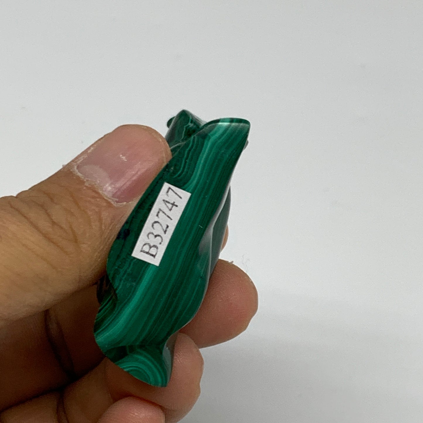 58.8g, 2"x1.8"x0.7" Natural Solid Malachite Penguin Figurine @Congo, B32747