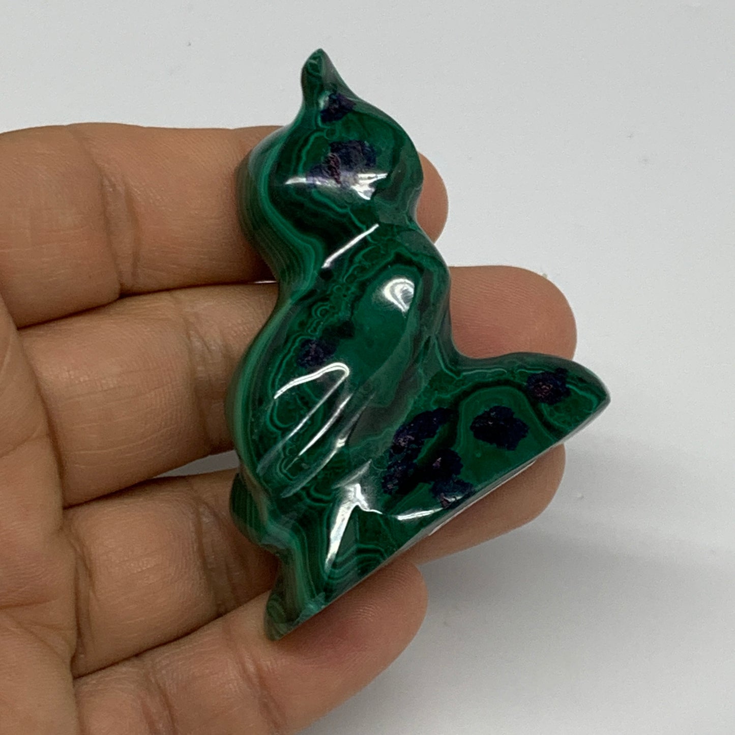 58.8g, 2"x1.8"x0.7" Natural Solid Malachite Penguin Figurine @Congo, B32747