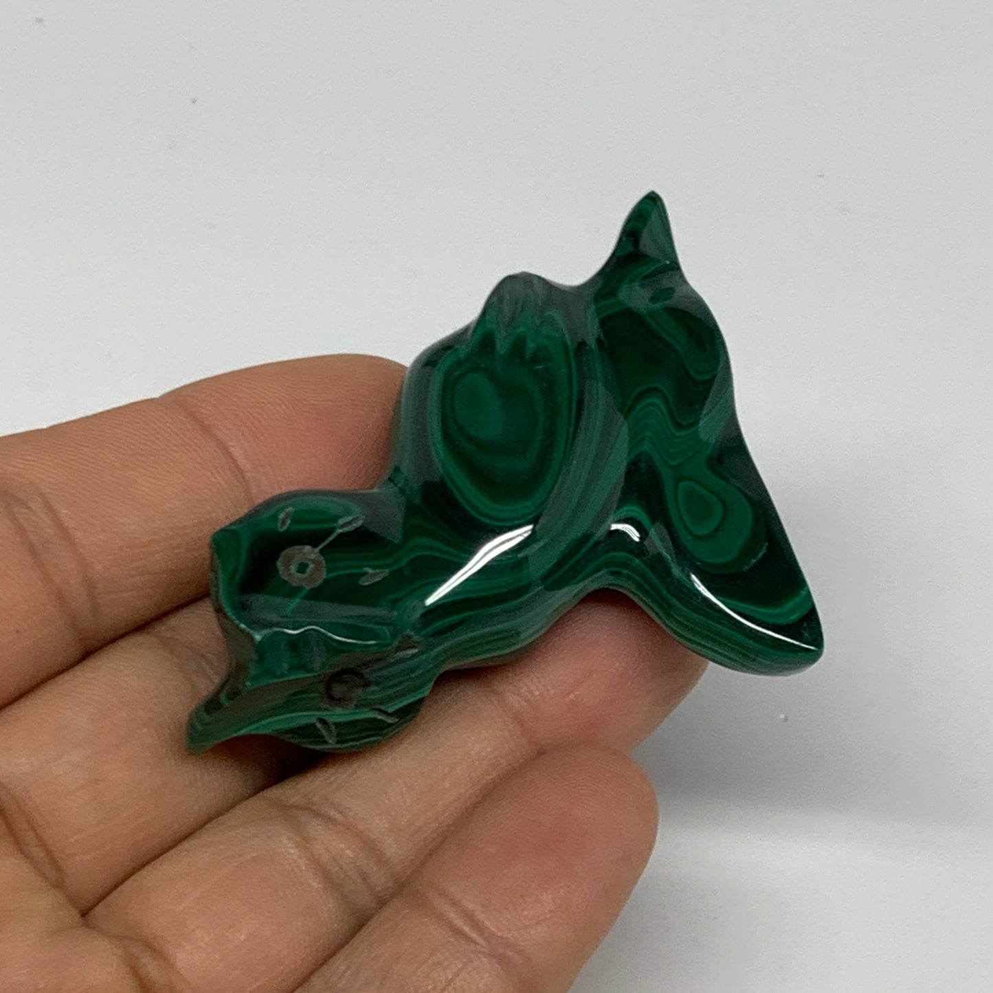 58.8g, 2"x1.8"x0.7" Natural Solid Malachite Penguin Figurine @Congo, B32747