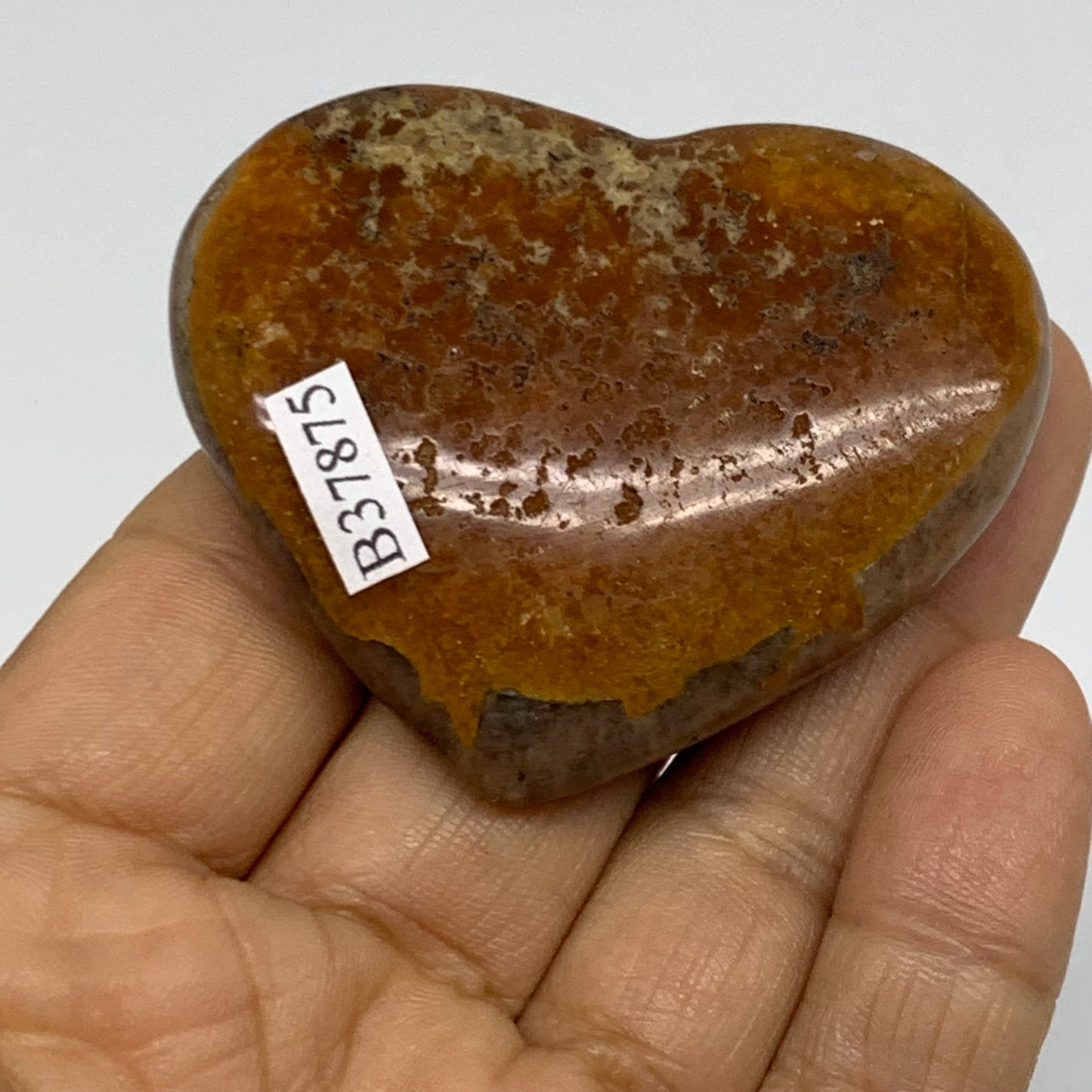 0.11 lbs, 2"x2.2"x0.5", Black Moonstone Heart Polished Crystal Decor, B37875