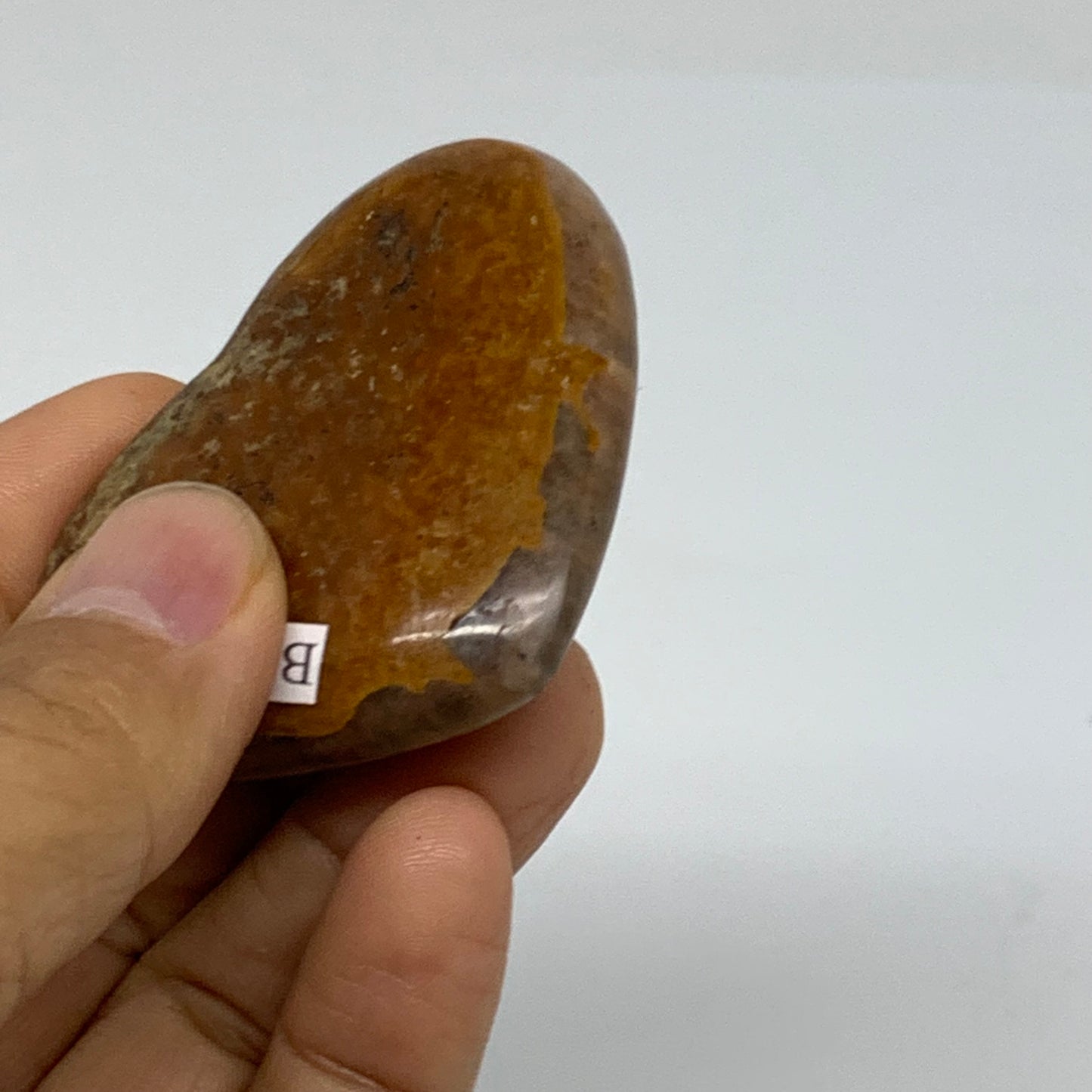 0.11 lbs, 2"x2.2"x0.5", Black Moonstone Heart Polished Crystal Decor, B37875