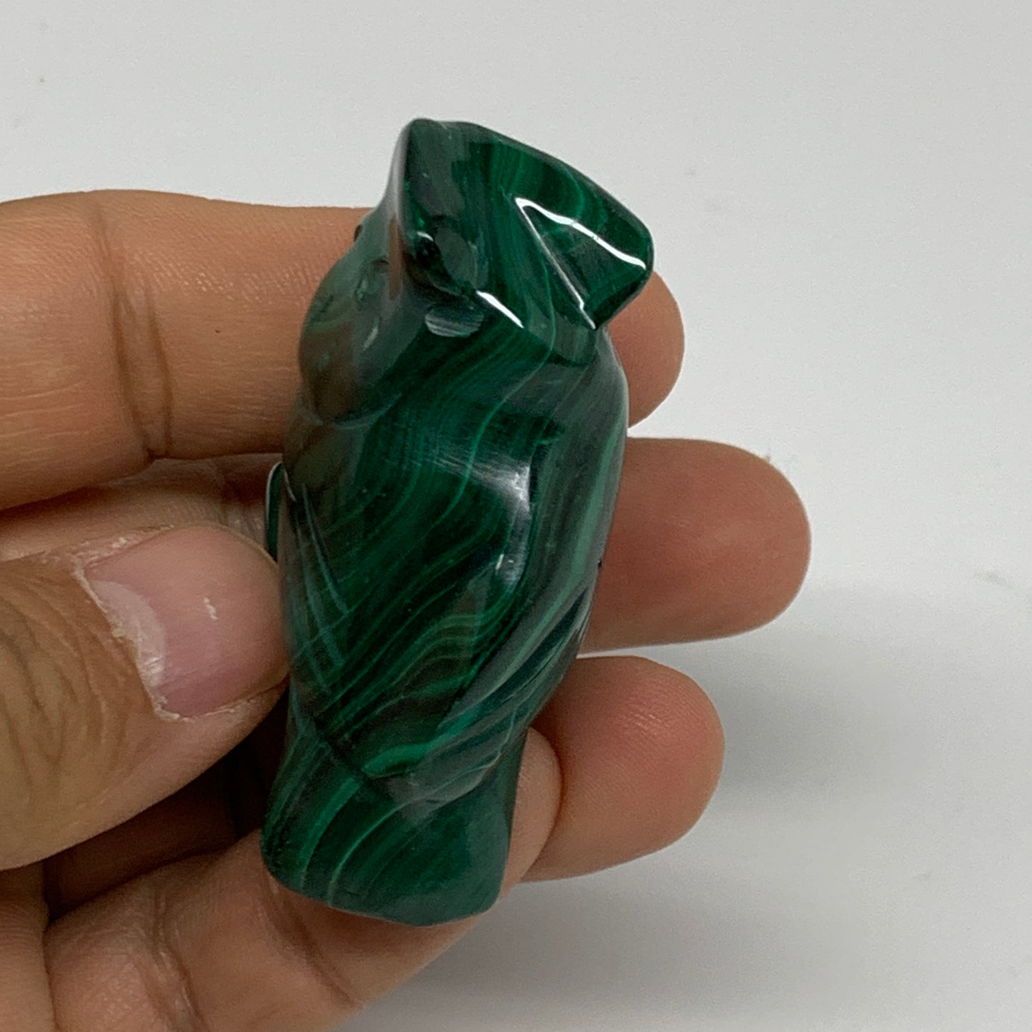 67.3g, 1.7"x1.4"x0.9" Natural Solid Malachite Penguin Figurine @Congo, B32748