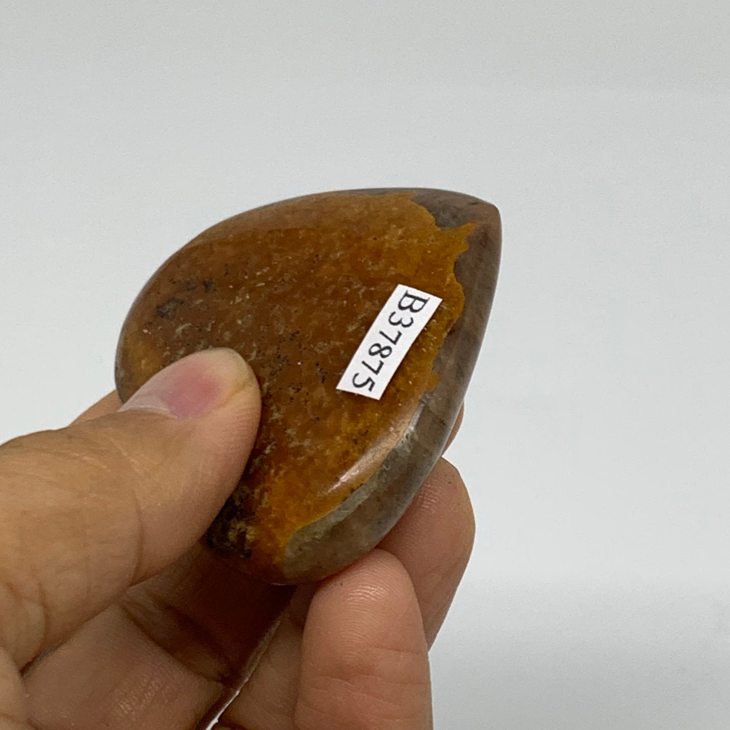 0.11 lbs, 2"x2.2"x0.5", Black Moonstone Heart Polished Crystal Decor, B37875