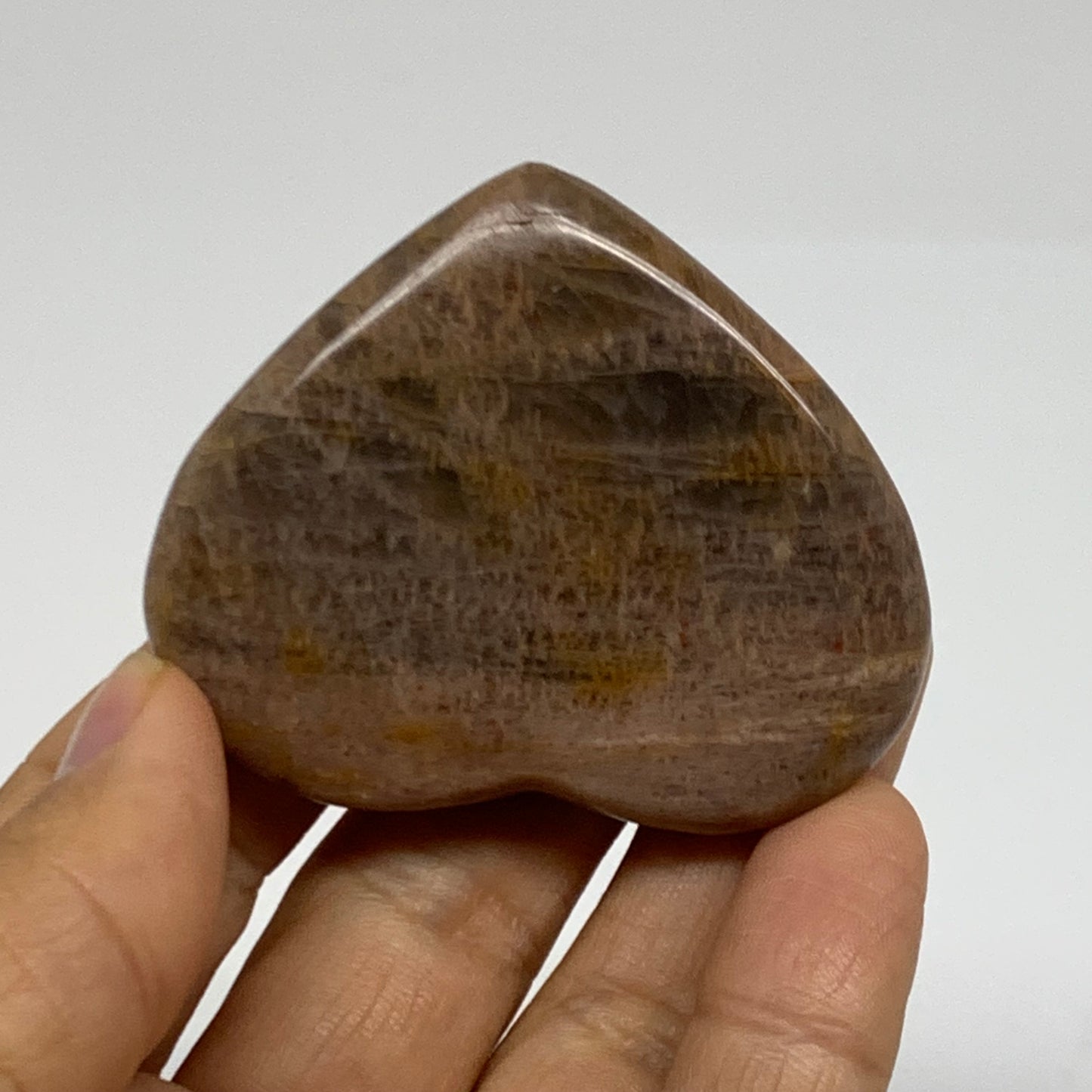 0.11 lbs, 2"x2.2"x0.5", Black Moonstone Heart Polished Crystal Decor, B37875