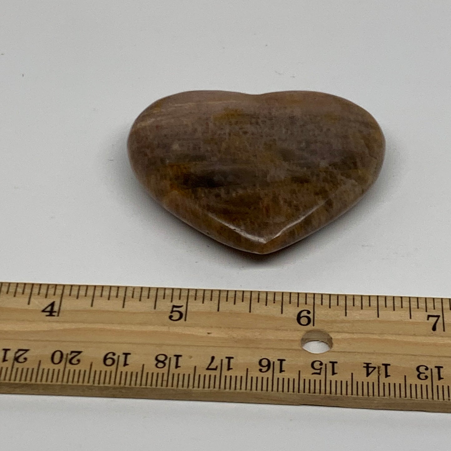 0.11 lbs, 2"x2.2"x0.5", Black Moonstone Heart Polished Crystal Decor, B37875