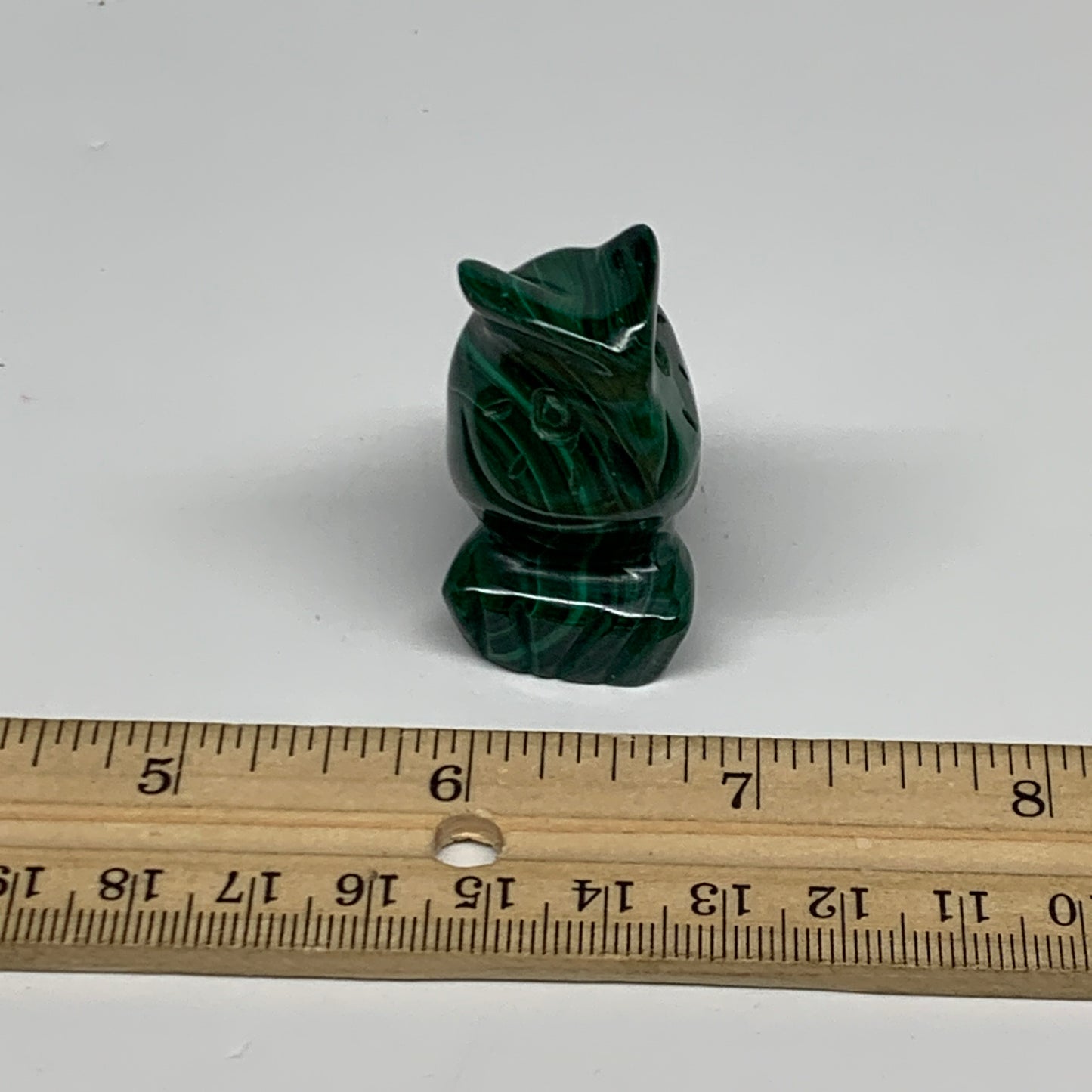 67.3g, 1.7"x1.4"x0.9" Natural Solid Malachite Penguin Figurine @Congo, B32748