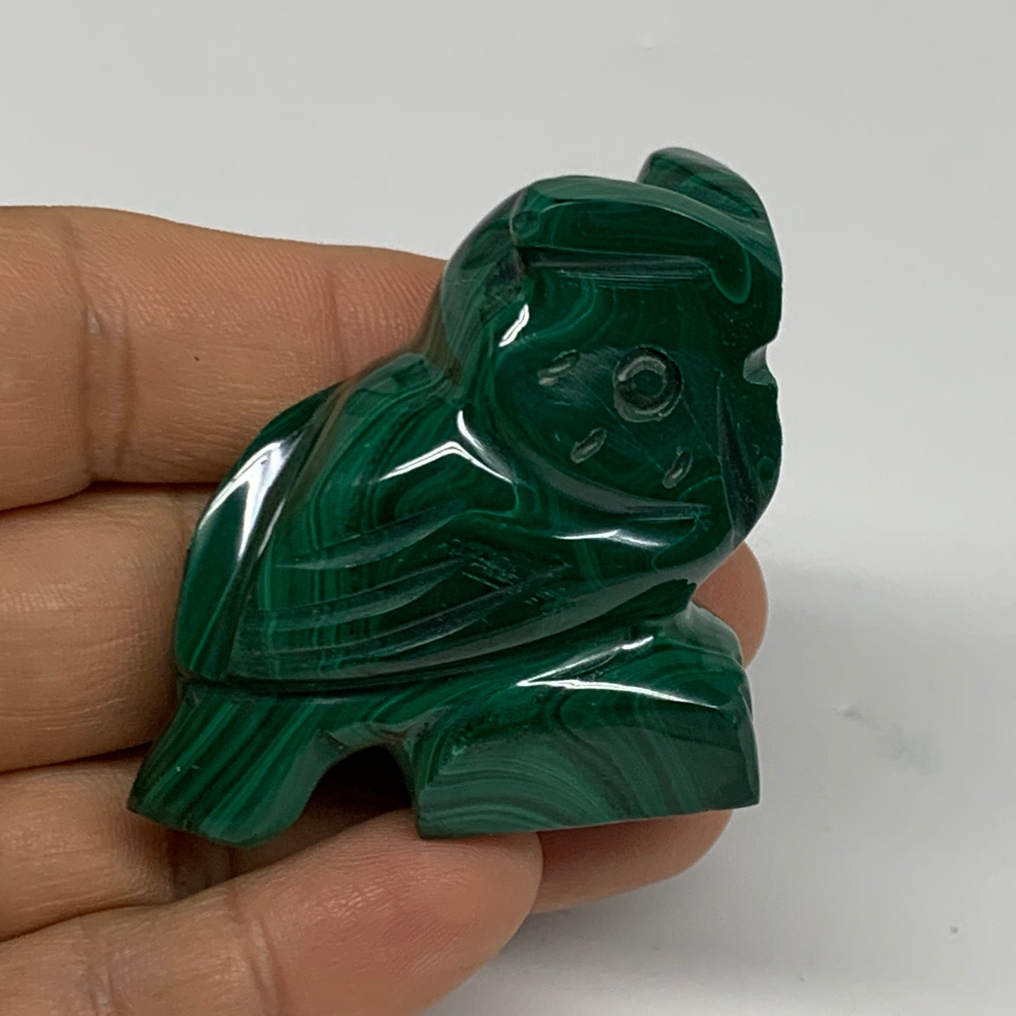 90g, 2.4"x1.8"x0.9" Natural Solid Malachite Penguin Figurine @Congo, B32749