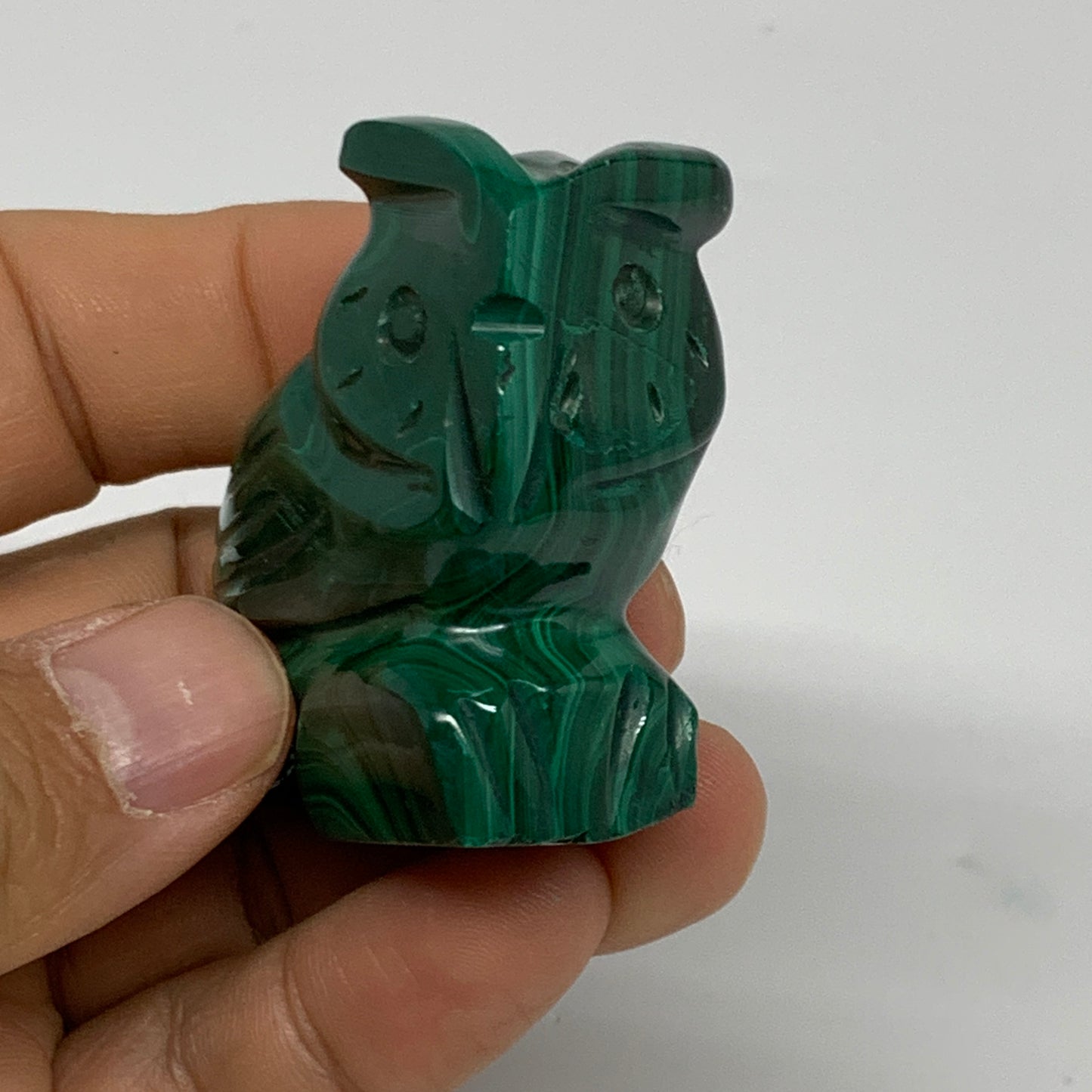 90g, 2.4"x1.8"x0.9" Natural Solid Malachite Penguin Figurine @Congo, B32749