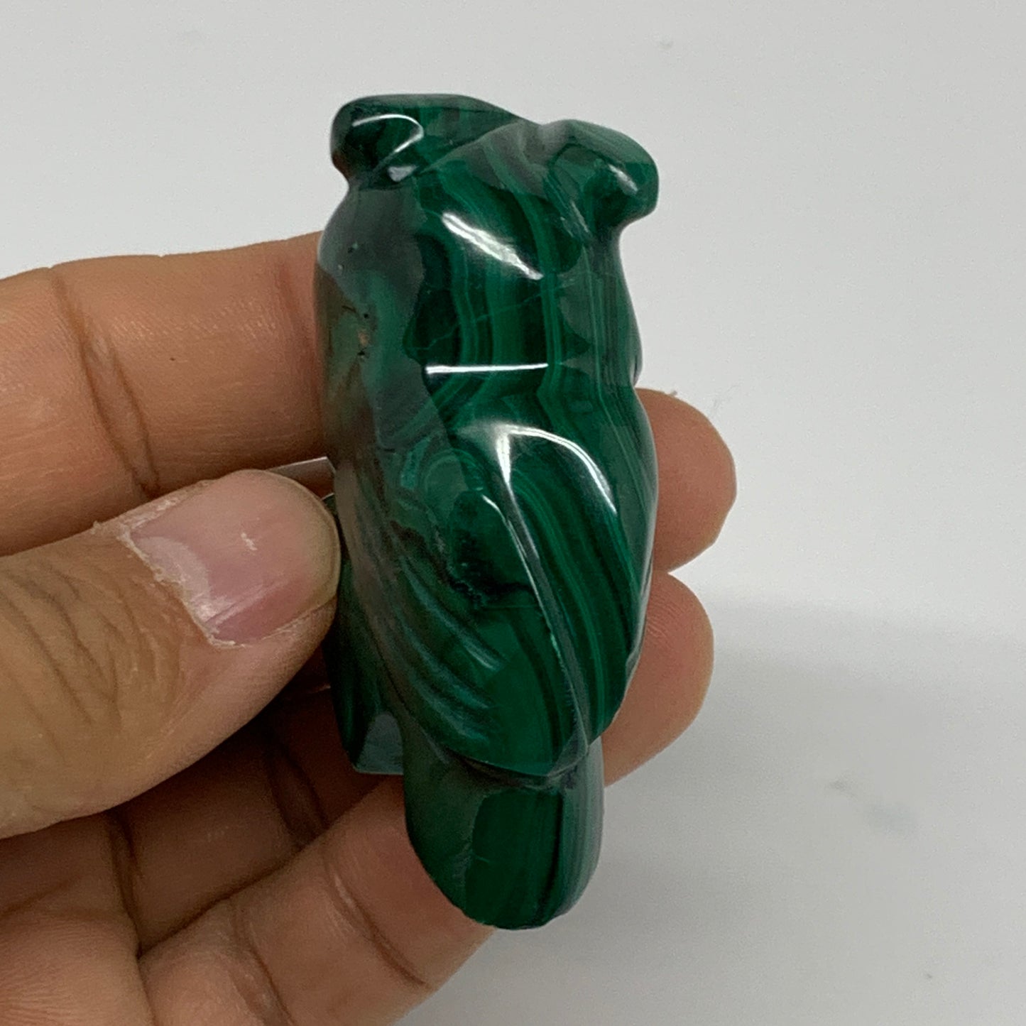 90g, 2.4"x1.8"x0.9" Natural Solid Malachite Penguin Figurine @Congo, B32749