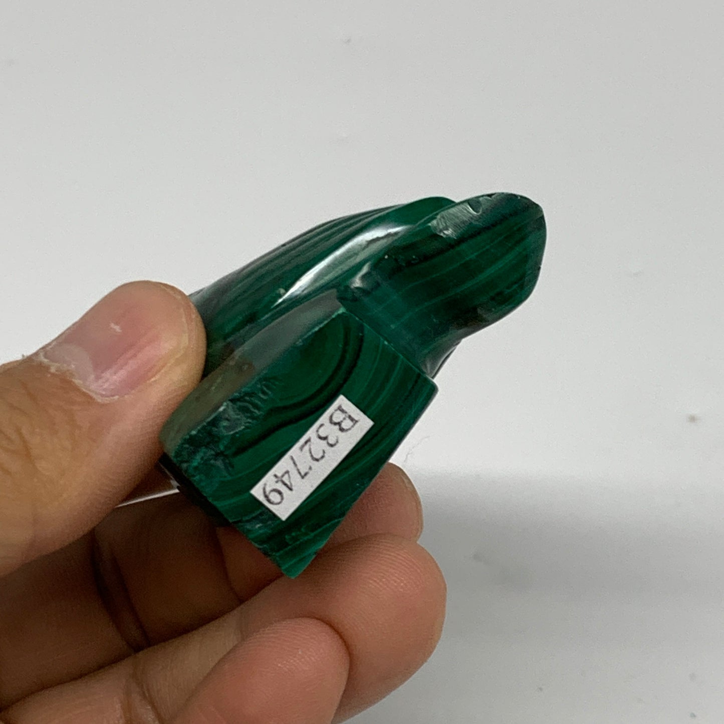 90g, 2.4"x1.8"x0.9" Natural Solid Malachite Penguin Figurine @Congo, B32749