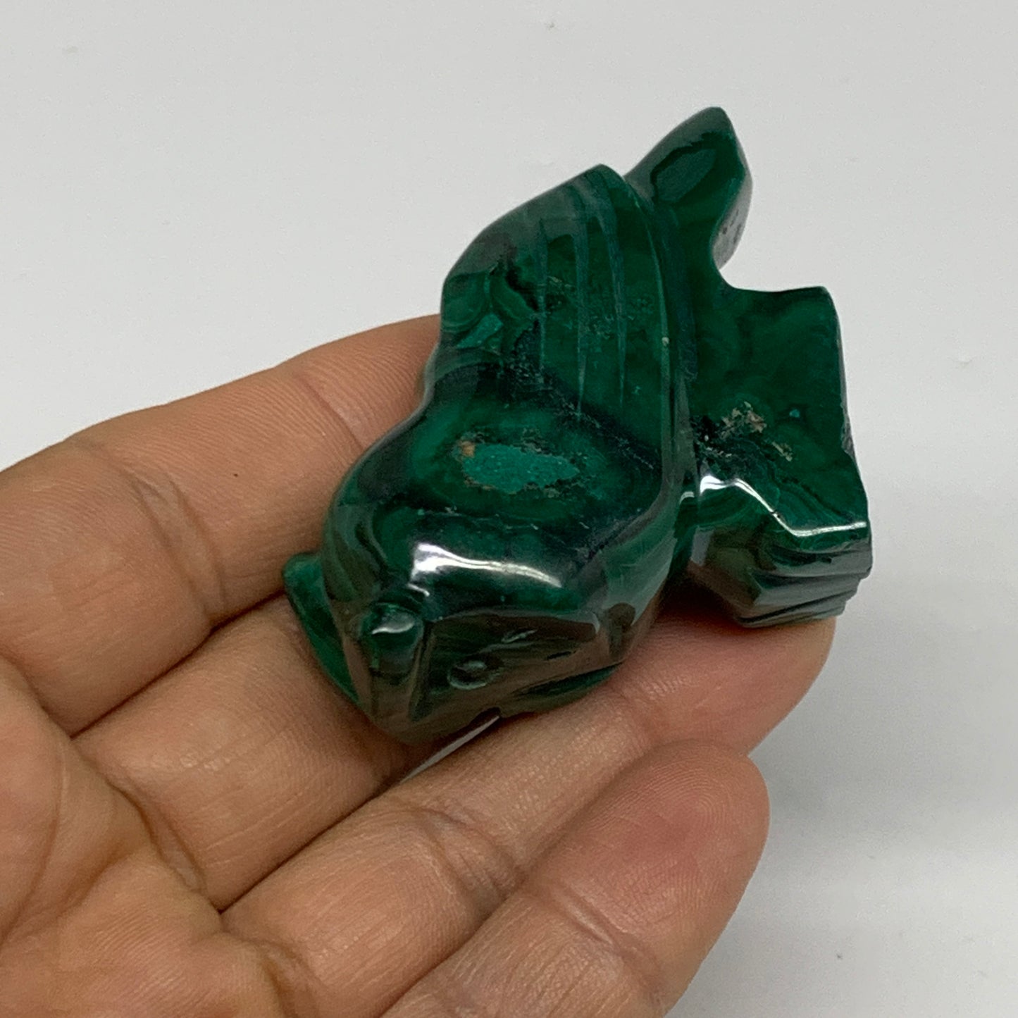 90g, 2.4"x1.8"x0.9" Natural Solid Malachite Penguin Figurine @Congo, B32749