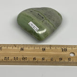 83.4g, 1.9"x2.2"x0.9" Green Serpentine Heart Gemstones @India, B28367