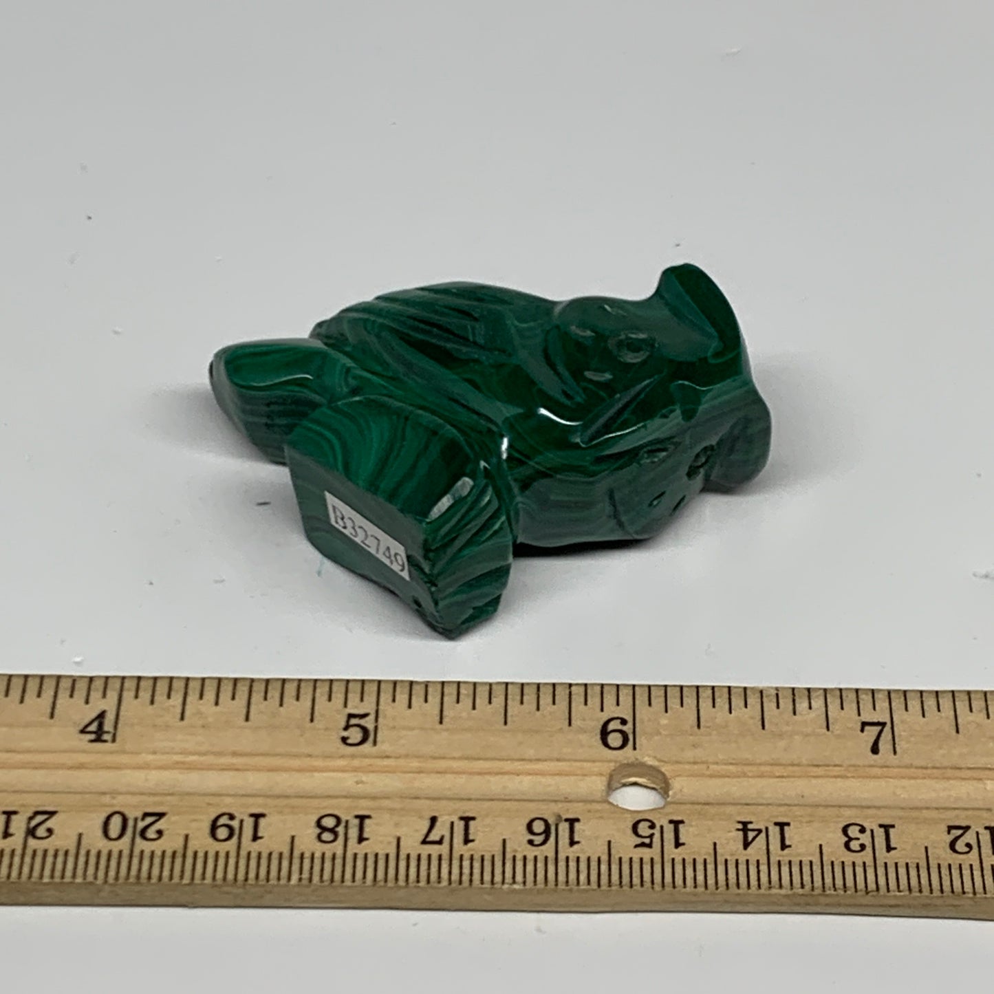 90g, 2.4"x1.8"x0.9" Natural Solid Malachite Penguin Figurine @Congo, B32749