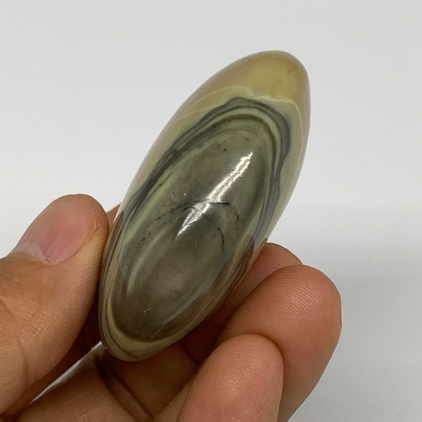 71.5g, 2.1"x1.7"x0.9", Natural Serpentine Palm-Stone Reiki @India, B28368