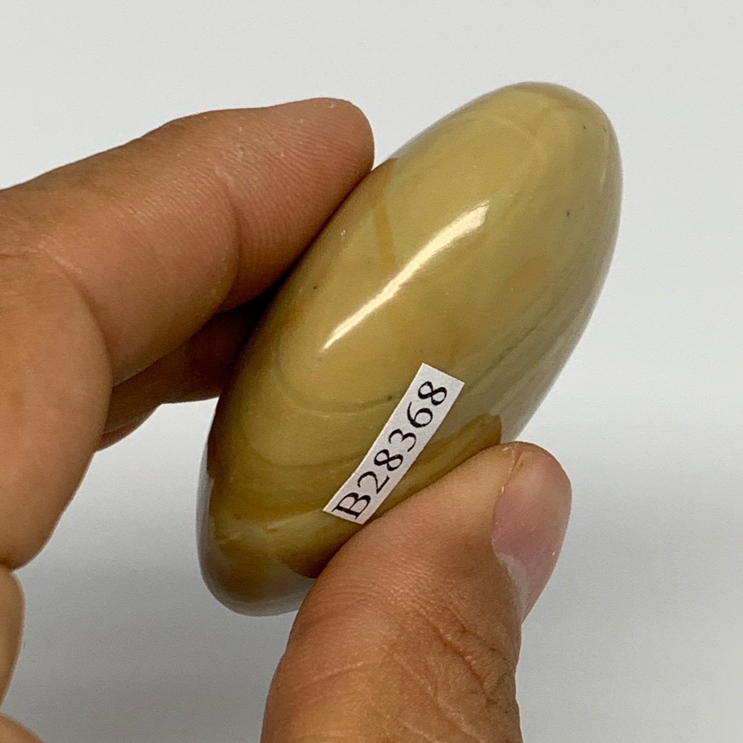 71.5g, 2.1"x1.7"x0.9", Natural Serpentine Palm-Stone Reiki @India, B28368