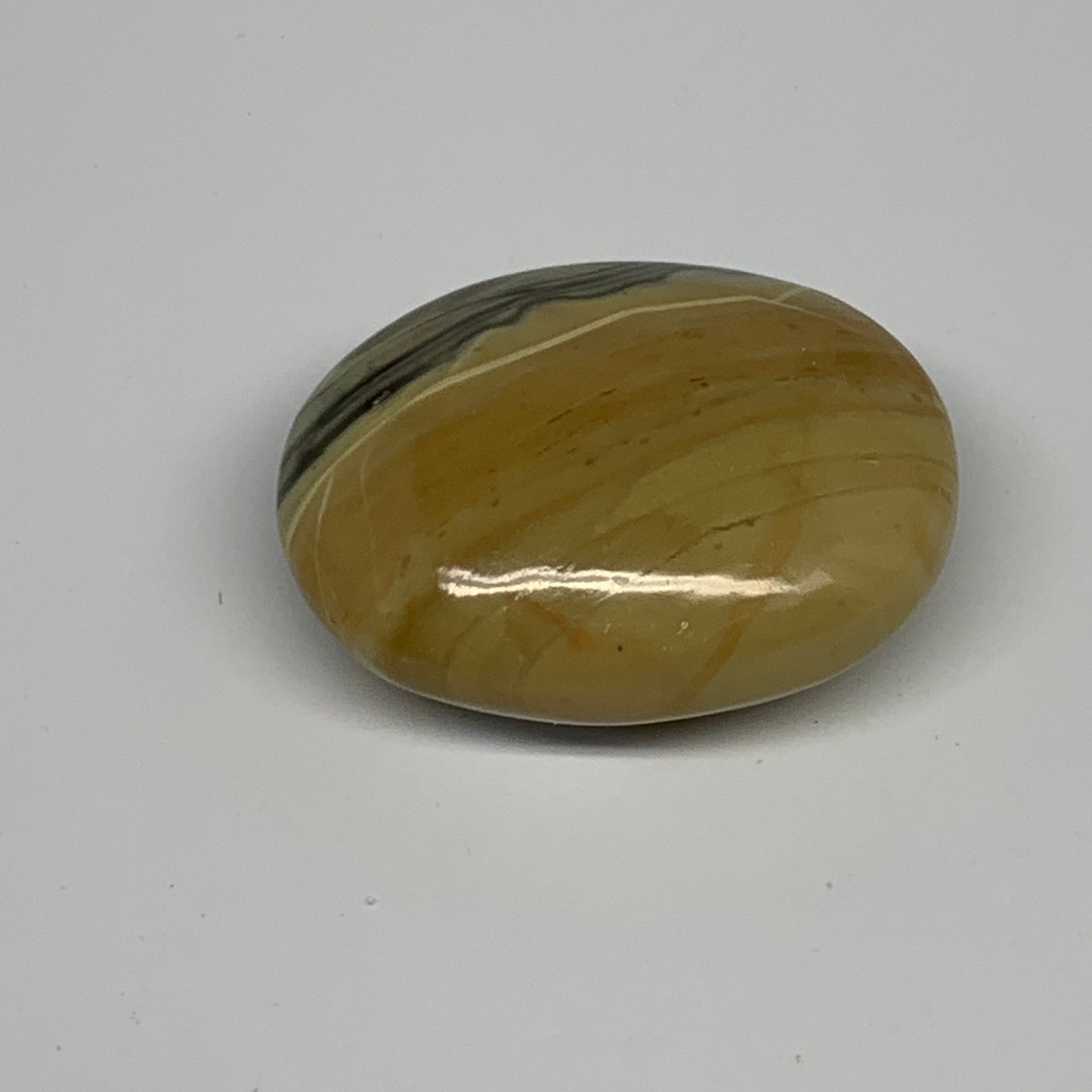 71.5g, 2.1"x1.7"x0.9", Natural Serpentine Palm-Stone Reiki @India, B28368