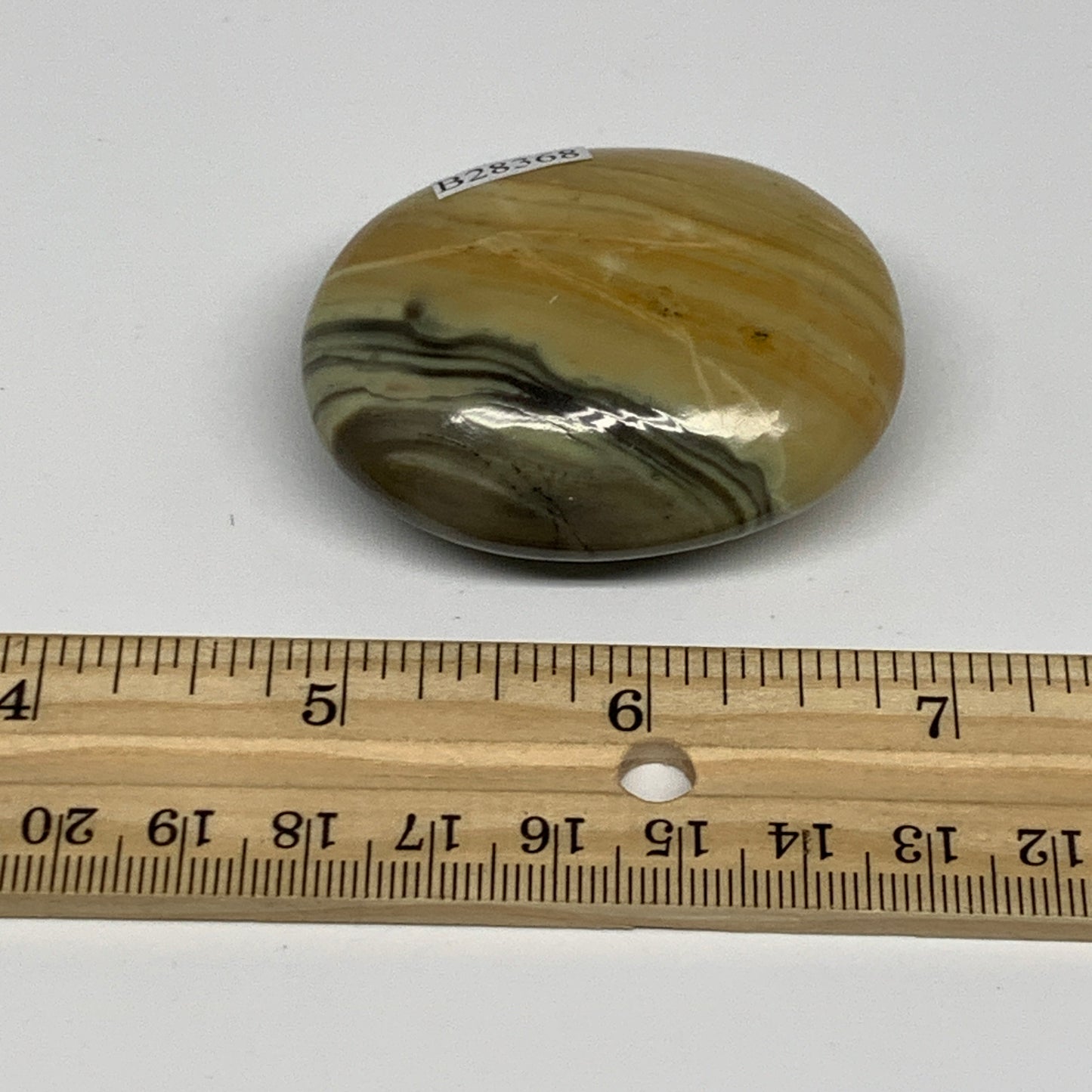 71.5g, 2.1"x1.7"x0.9", Natural Serpentine Palm-Stone Reiki @India, B28368