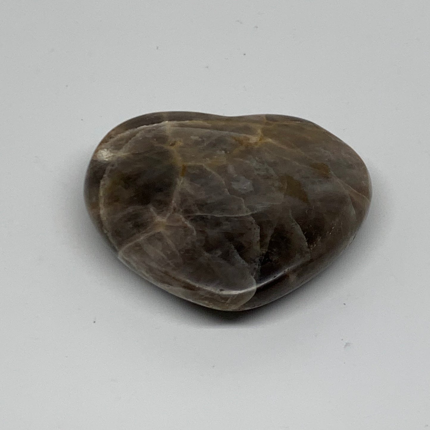 0.15 lbs, 2.1"x2.3"x0.6", Black Moonstone Heart Polished Crystal Decor, B37878