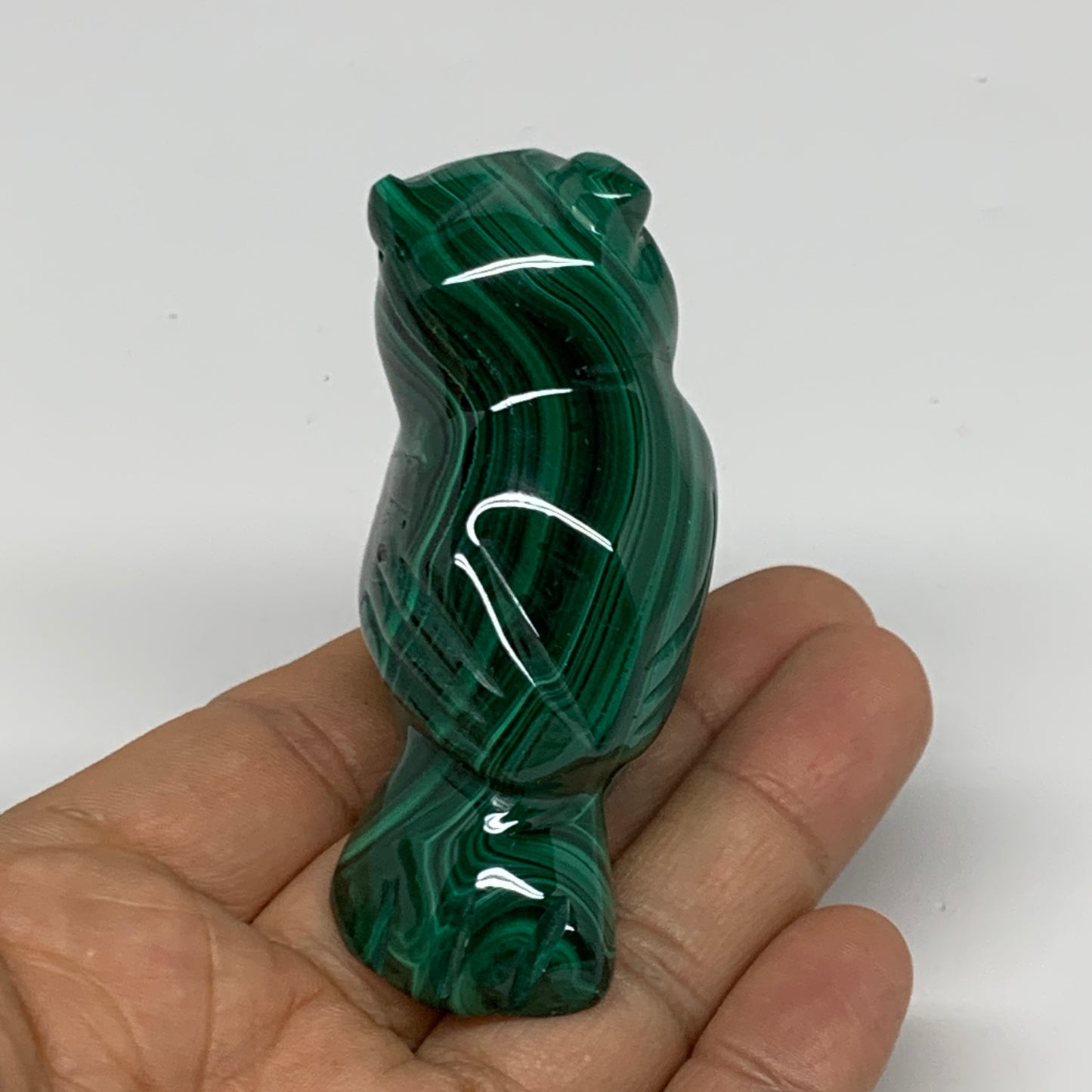 133.6g, 3"x1.5"x1.2" Natural Solid Malachite Penguin Figurine @Congo, B32751