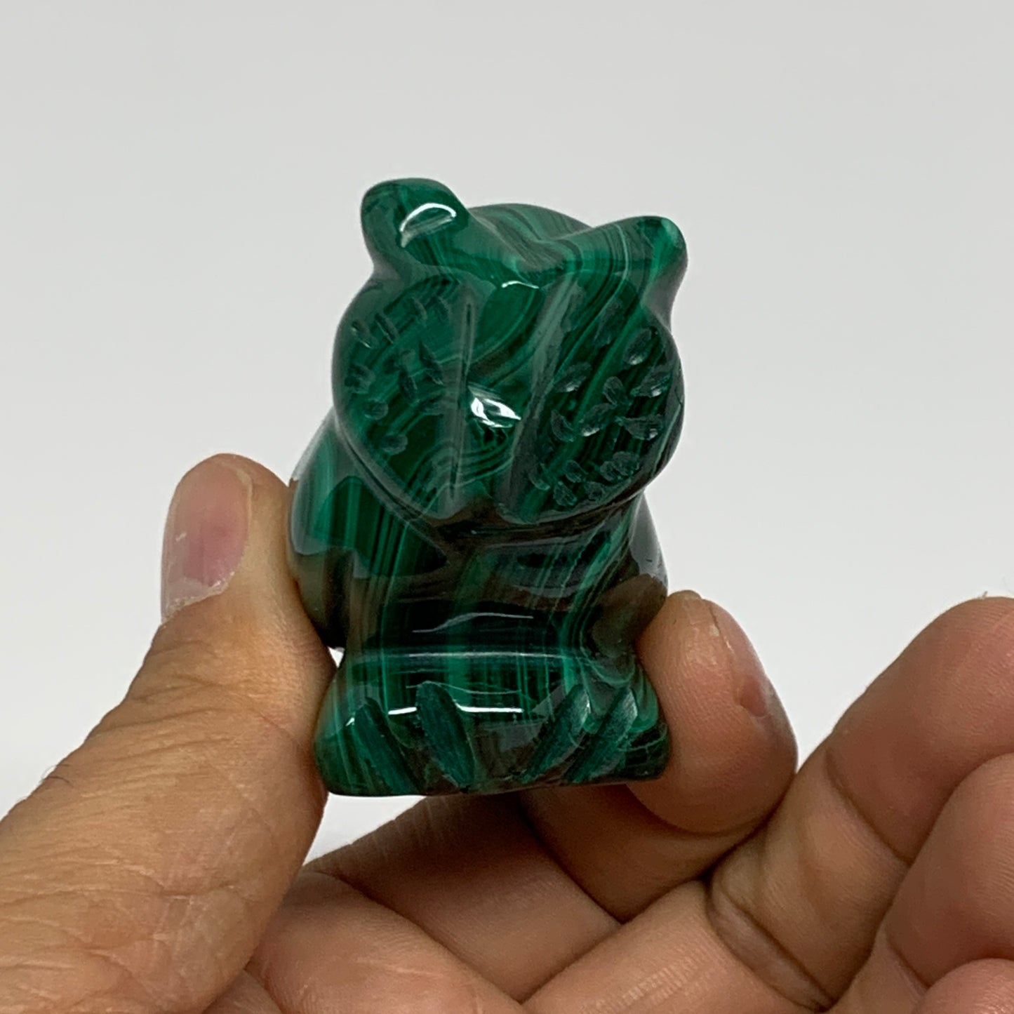 133.6g, 3"x1.5"x1.2" Natural Solid Malachite Penguin Figurine @Congo, B32751