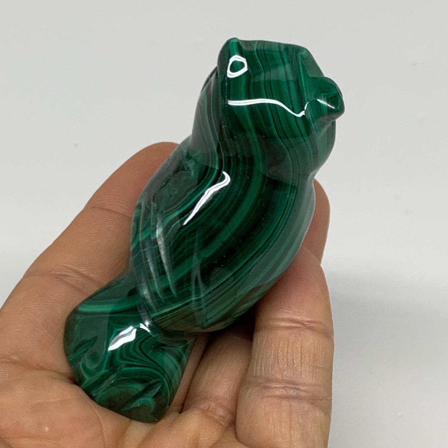 133.6g, 3"x1.5"x1.2" Natural Solid Malachite Penguin Figurine @Congo, B32751