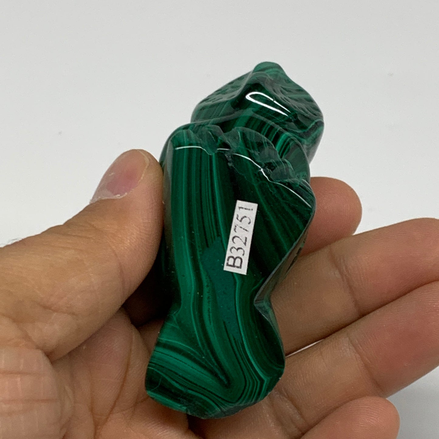 133.6g, 3"x1.5"x1.2" Natural Solid Malachite Penguin Figurine @Congo, B32751