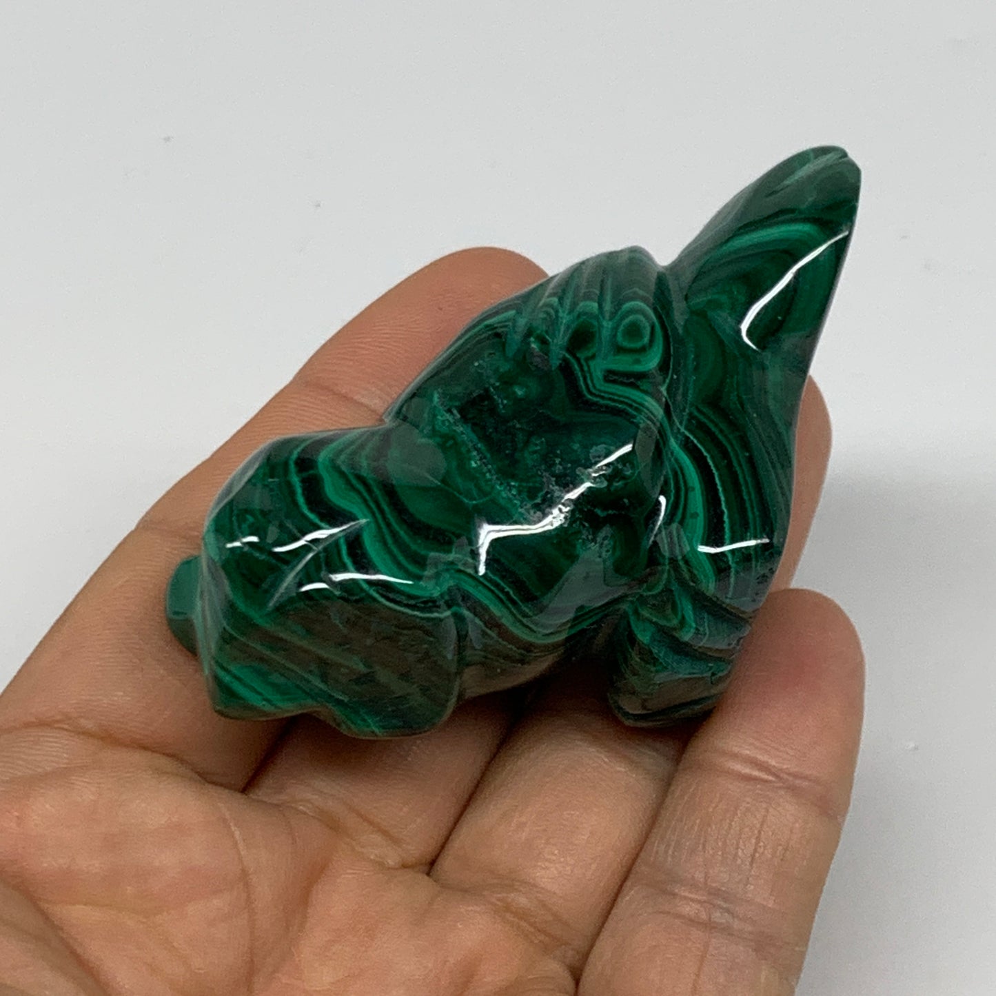 133.6g, 3"x1.5"x1.2" Natural Solid Malachite Penguin Figurine @Congo, B32751