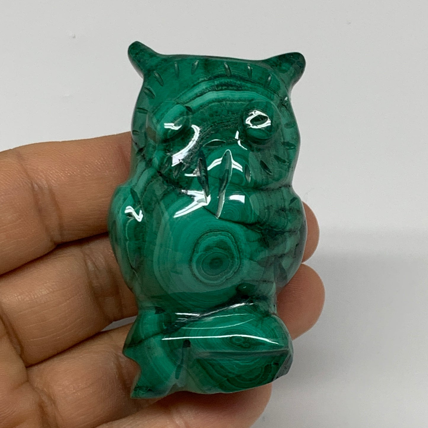 118.6g, 2.5"x1.4"x1.1" Natural Solid Malachite Penguin Figurine @Congo, B32753