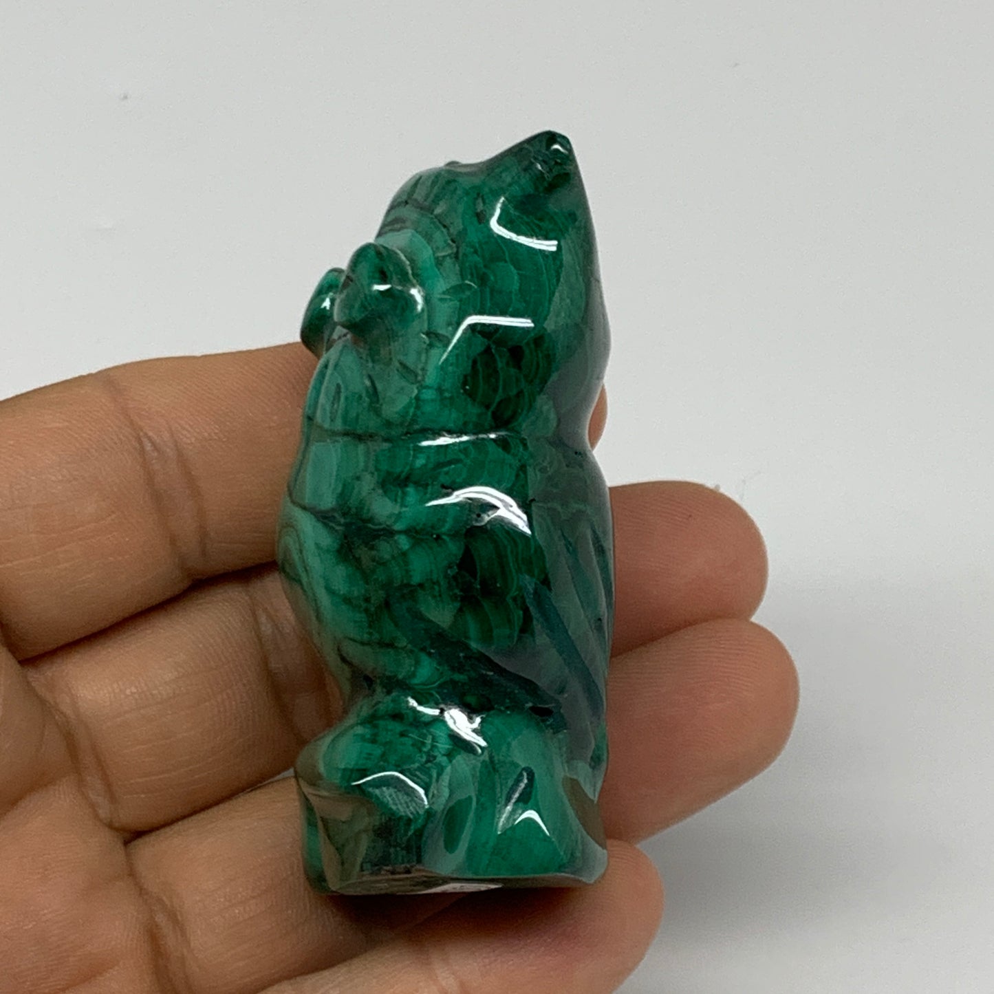 118.6g, 2.5"x1.4"x1.1" Natural Solid Malachite Penguin Figurine @Congo, B32753