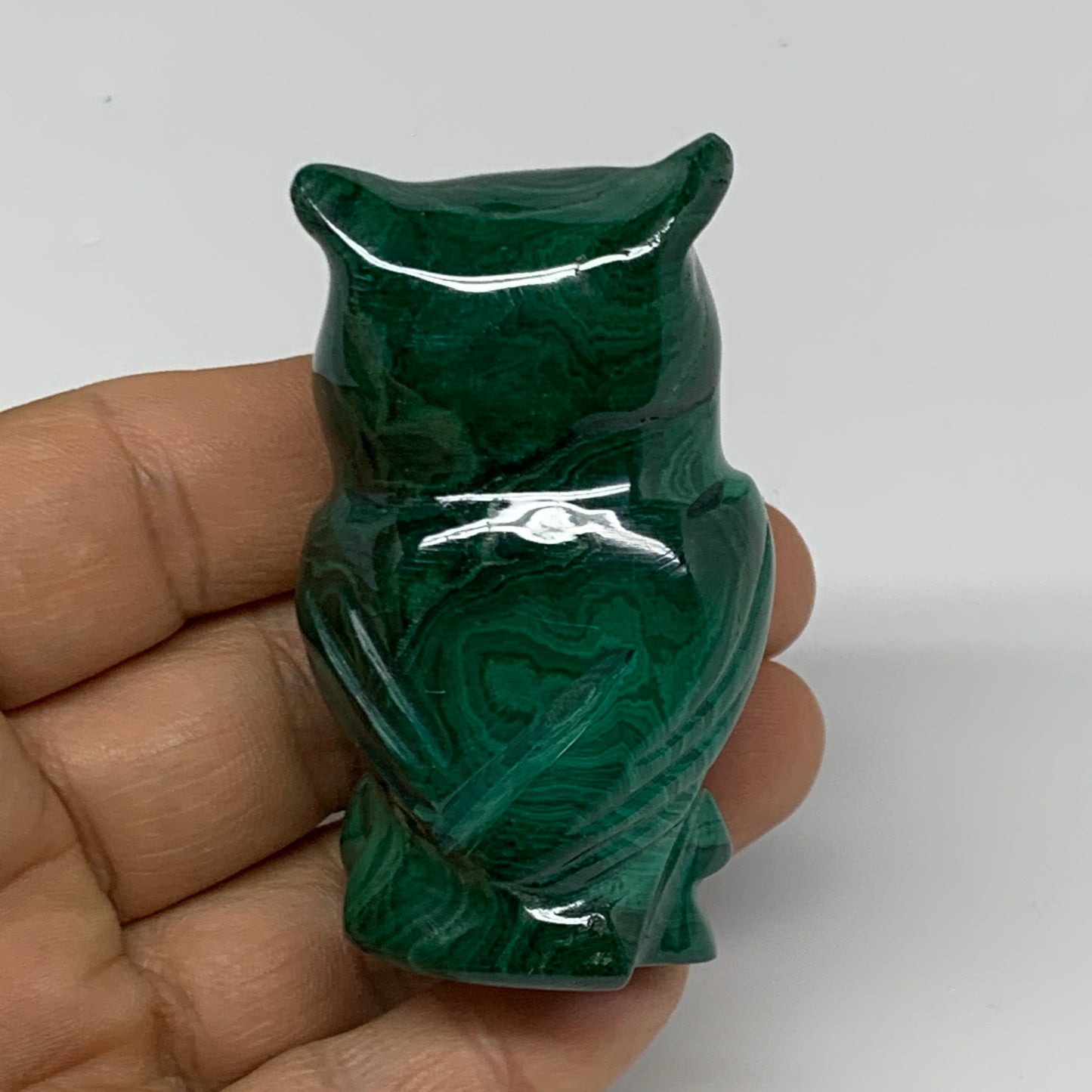 118.6g, 2.5"x1.4"x1.1" Natural Solid Malachite Penguin Figurine @Congo, B32753