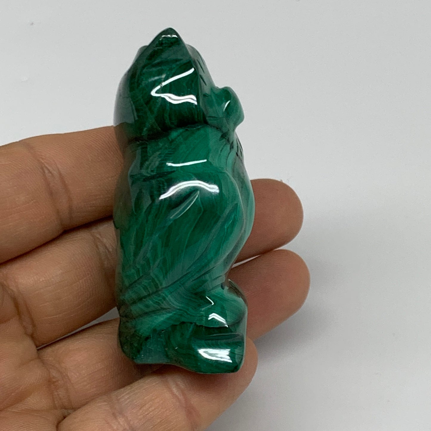 118.6g, 2.5"x1.4"x1.1" Natural Solid Malachite Penguin Figurine @Congo, B32753