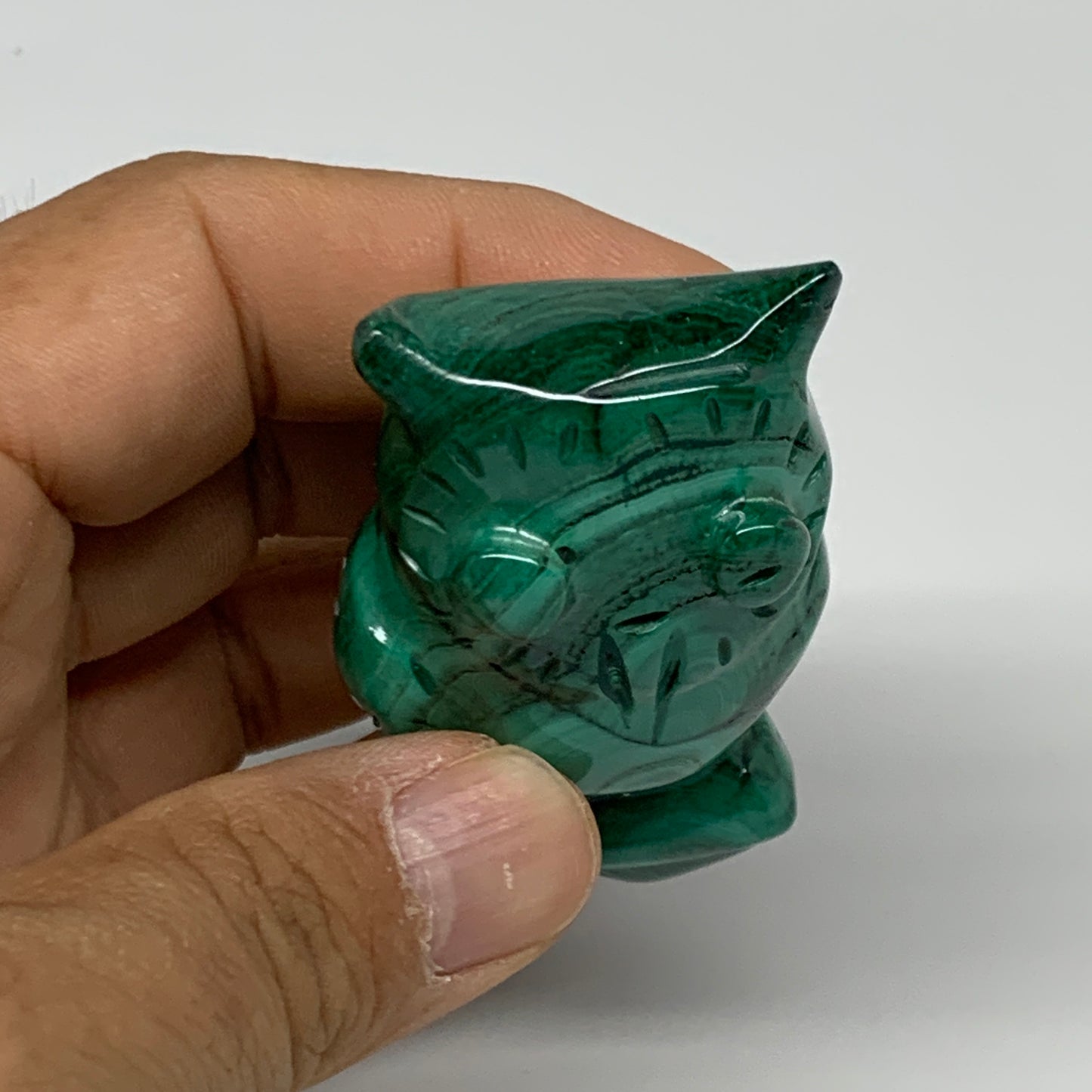 118.6g, 2.5"x1.4"x1.1" Natural Solid Malachite Penguin Figurine @Congo, B32753