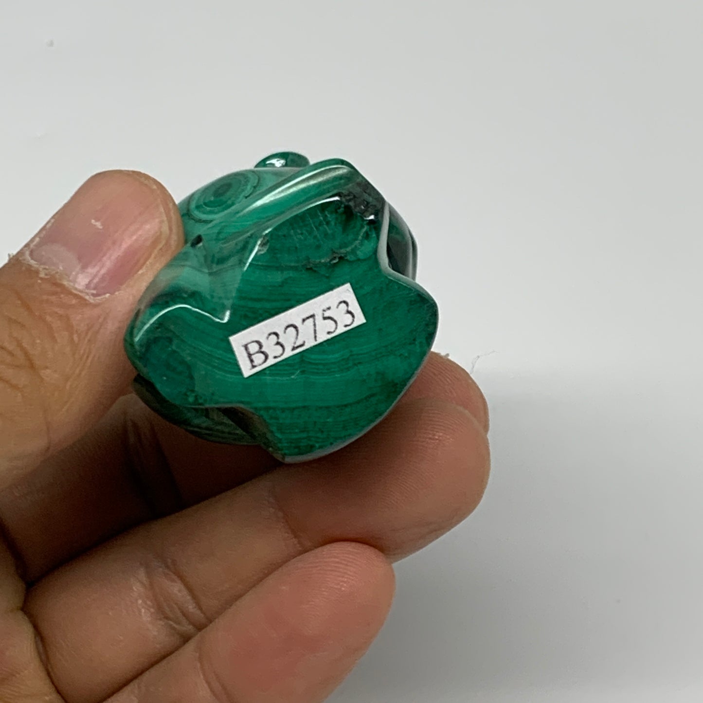 118.6g, 2.5"x1.4"x1.1" Natural Solid Malachite Penguin Figurine @Congo, B32753