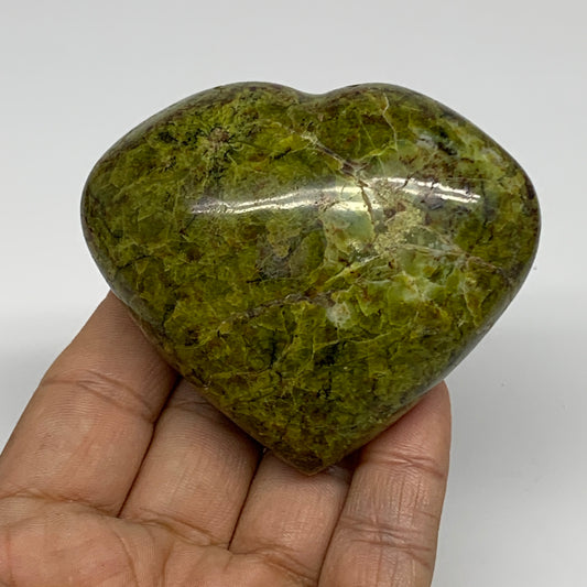 178.2g, 2.5"x2.9"x1.4", Green Opal Heart Polished Gemstone Crystal, B35577