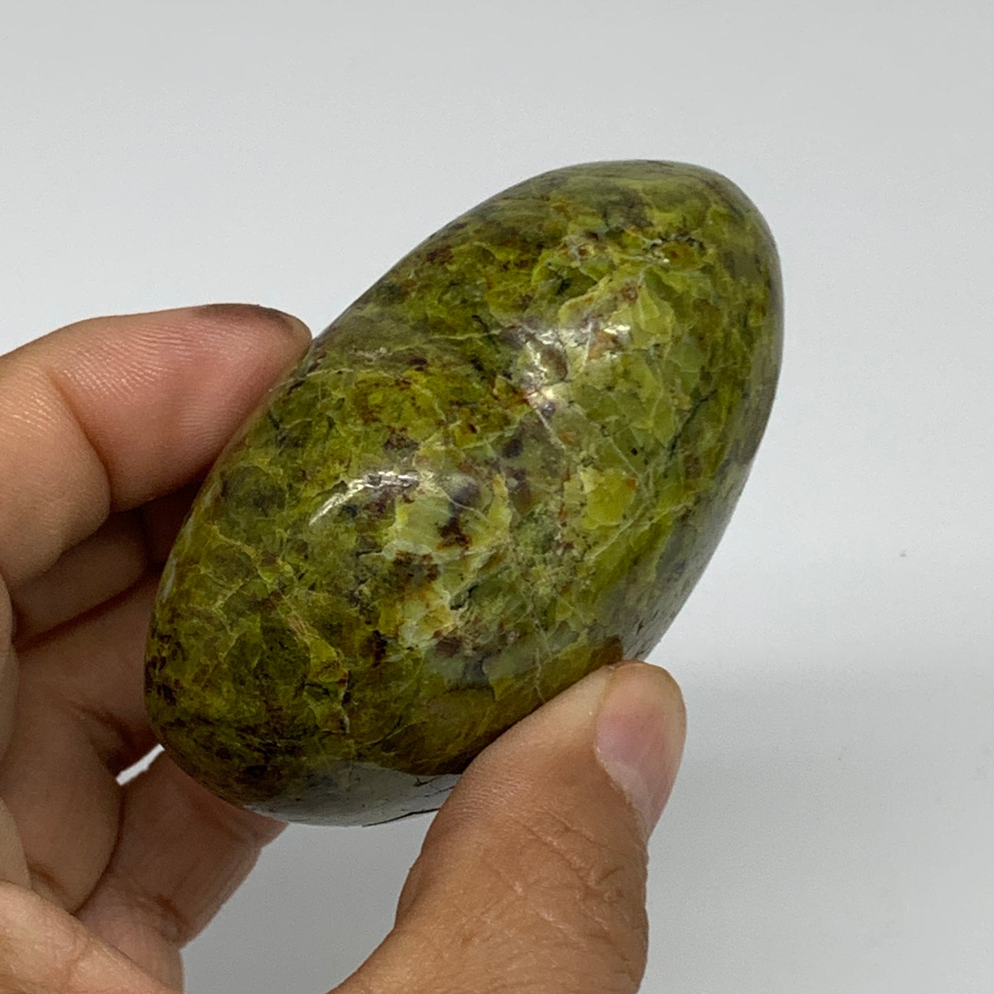 178.2g, 2.5"x2.9"x1.4", Green Opal Heart Polished Gemstone Crystal, B35577