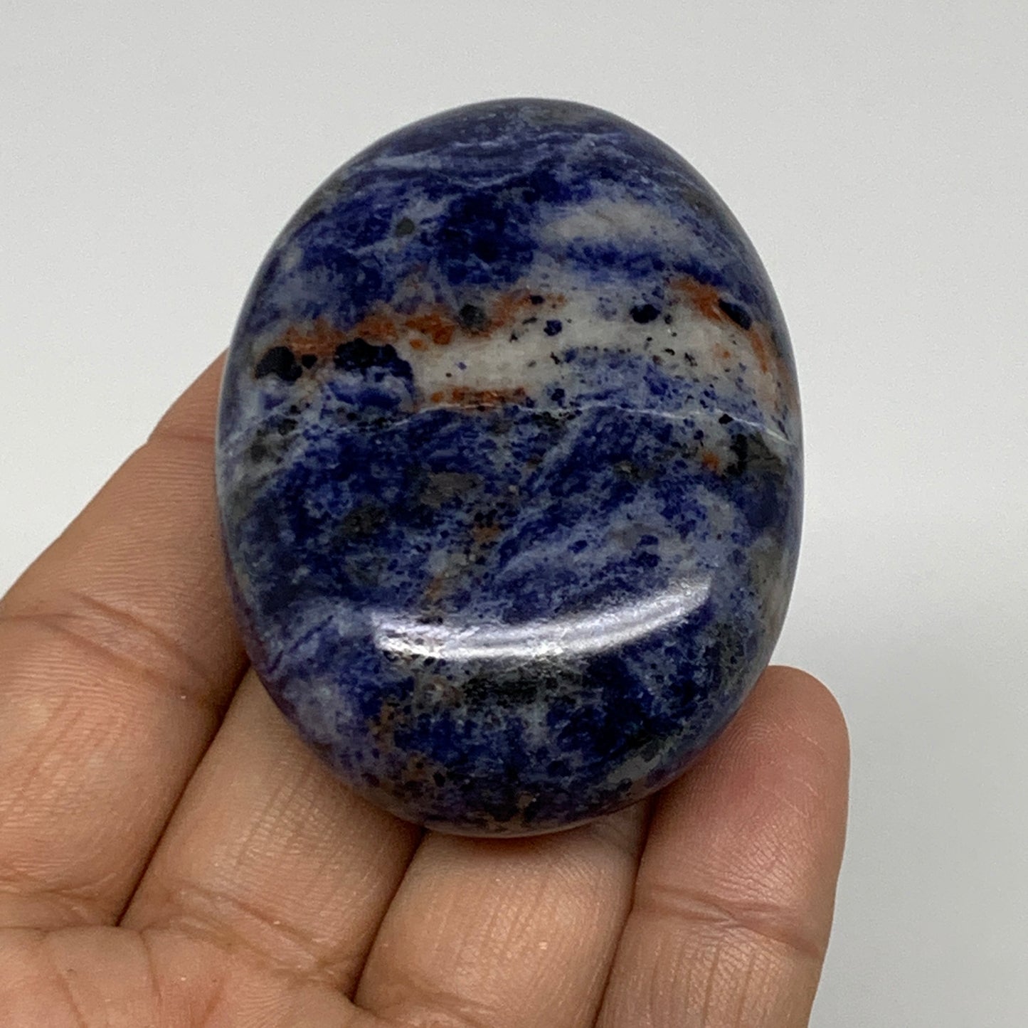 92.5g, 2.3"x1.7"x0.9", Sodalite Palm-Stone Crystal Polished Handmade, B34837