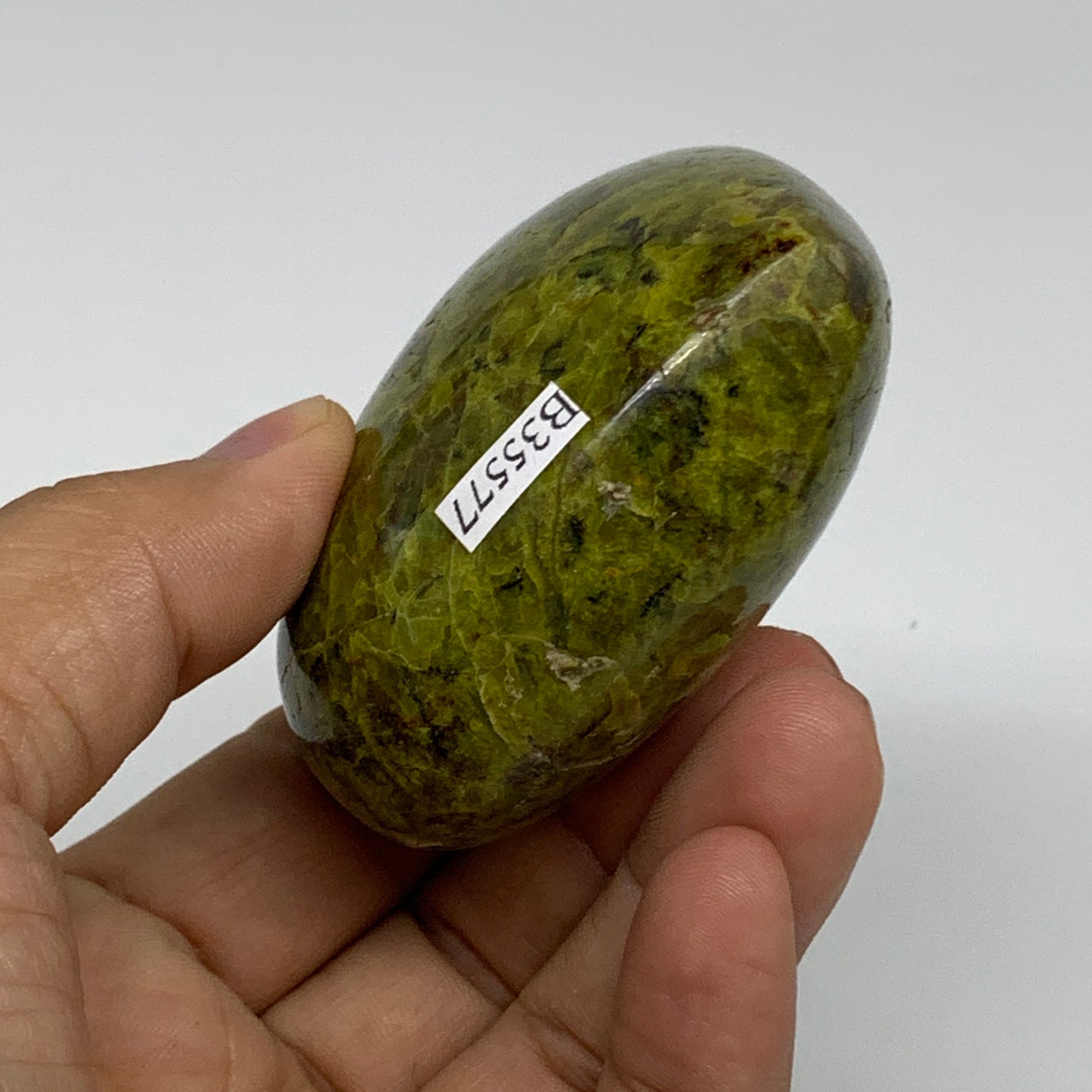 178.2g, 2.5"x2.9"x1.4", Green Opal Heart Polished Gemstone Crystal, B35577