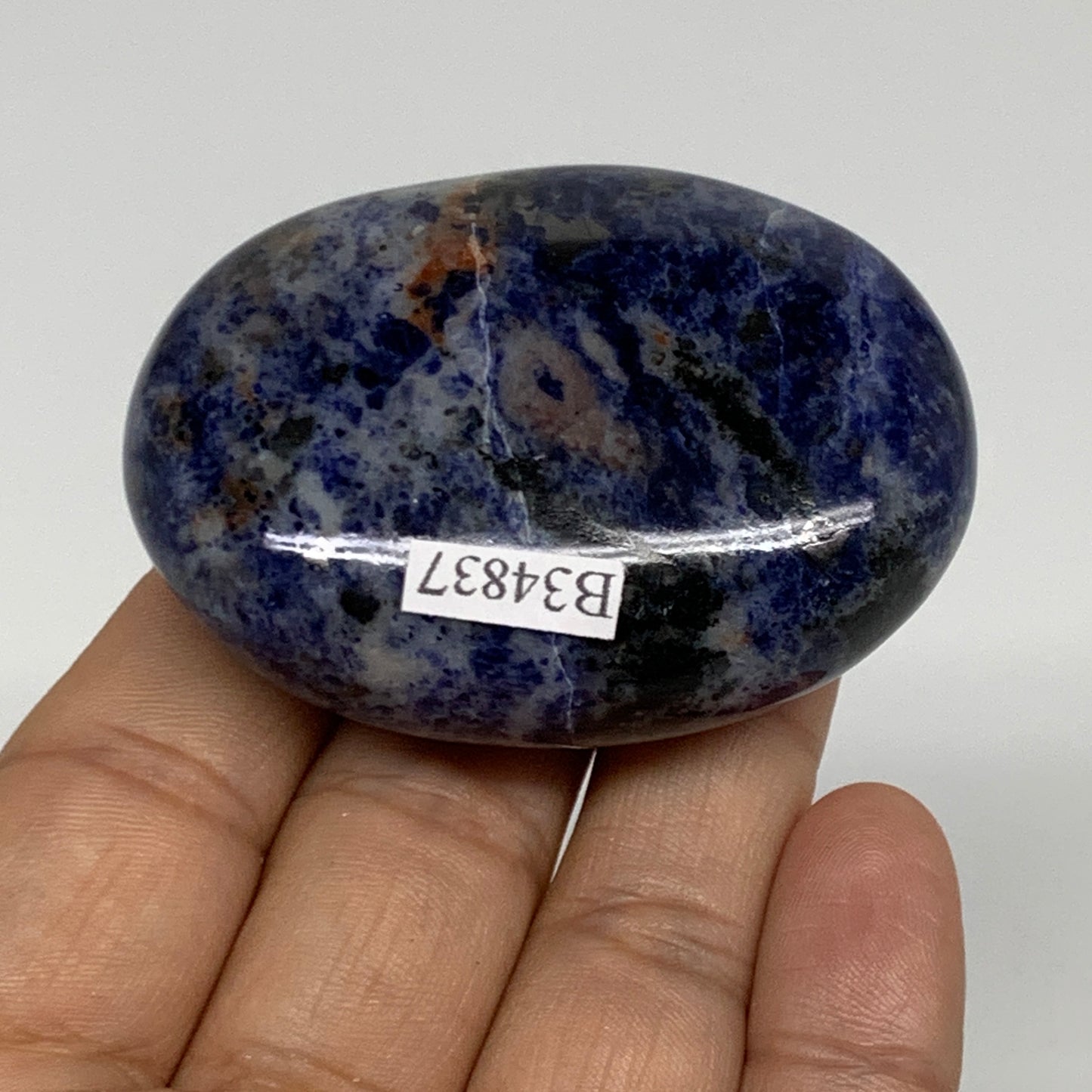 92.5g, 2.3"x1.7"x0.9", Sodalite Palm-Stone Crystal Polished Handmade, B34837