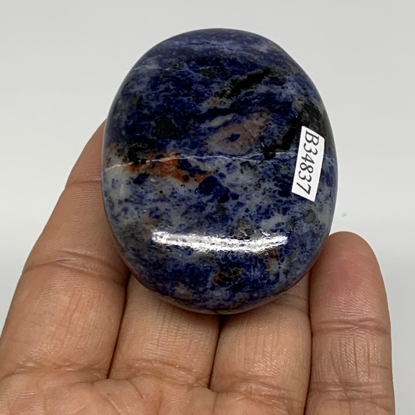 92.5g, 2.3"x1.7"x0.9", Sodalite Palm-Stone Crystal Polished Handmade, B34837