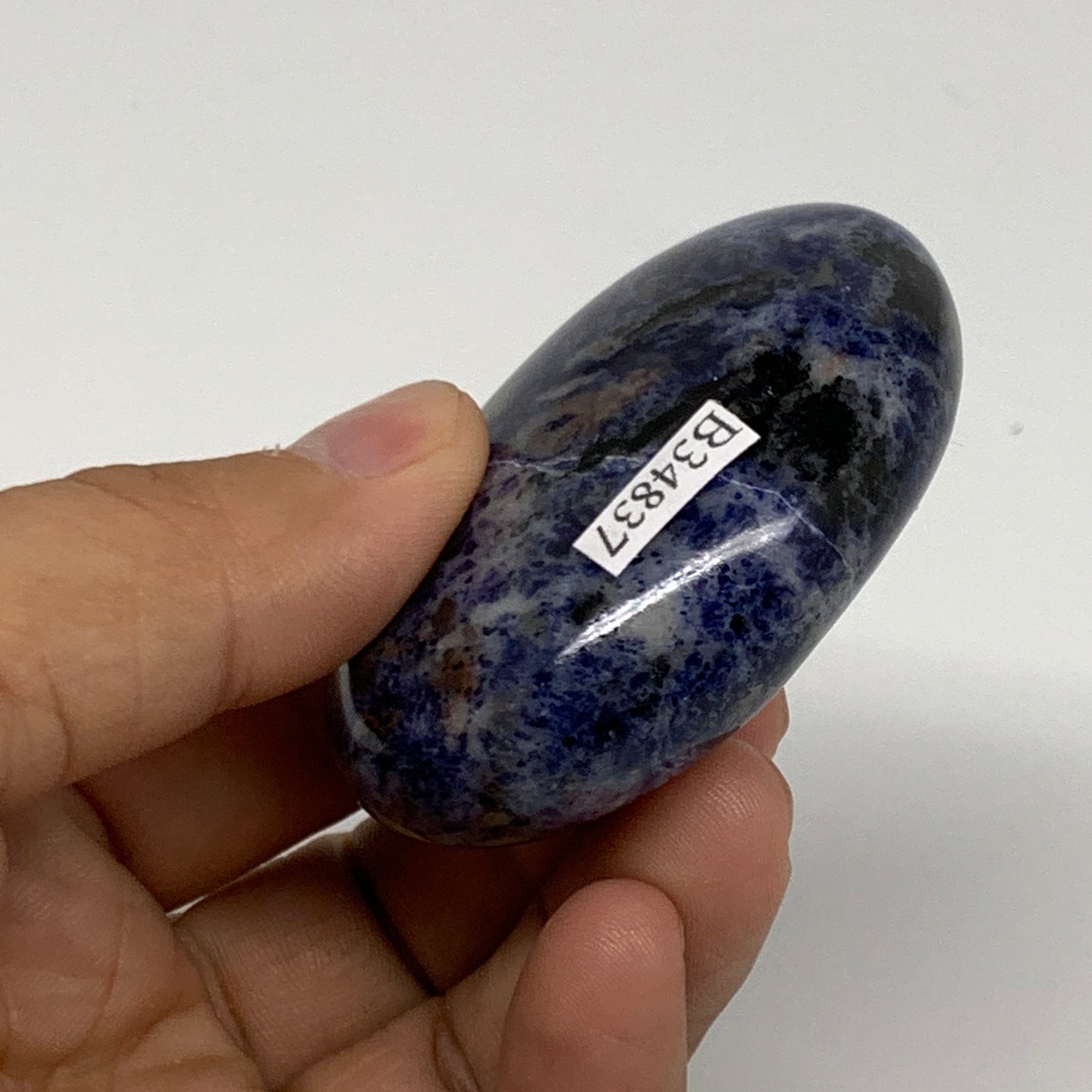 92.5g, 2.3"x1.7"x0.9", Sodalite Palm-Stone Crystal Polished Handmade, B34837