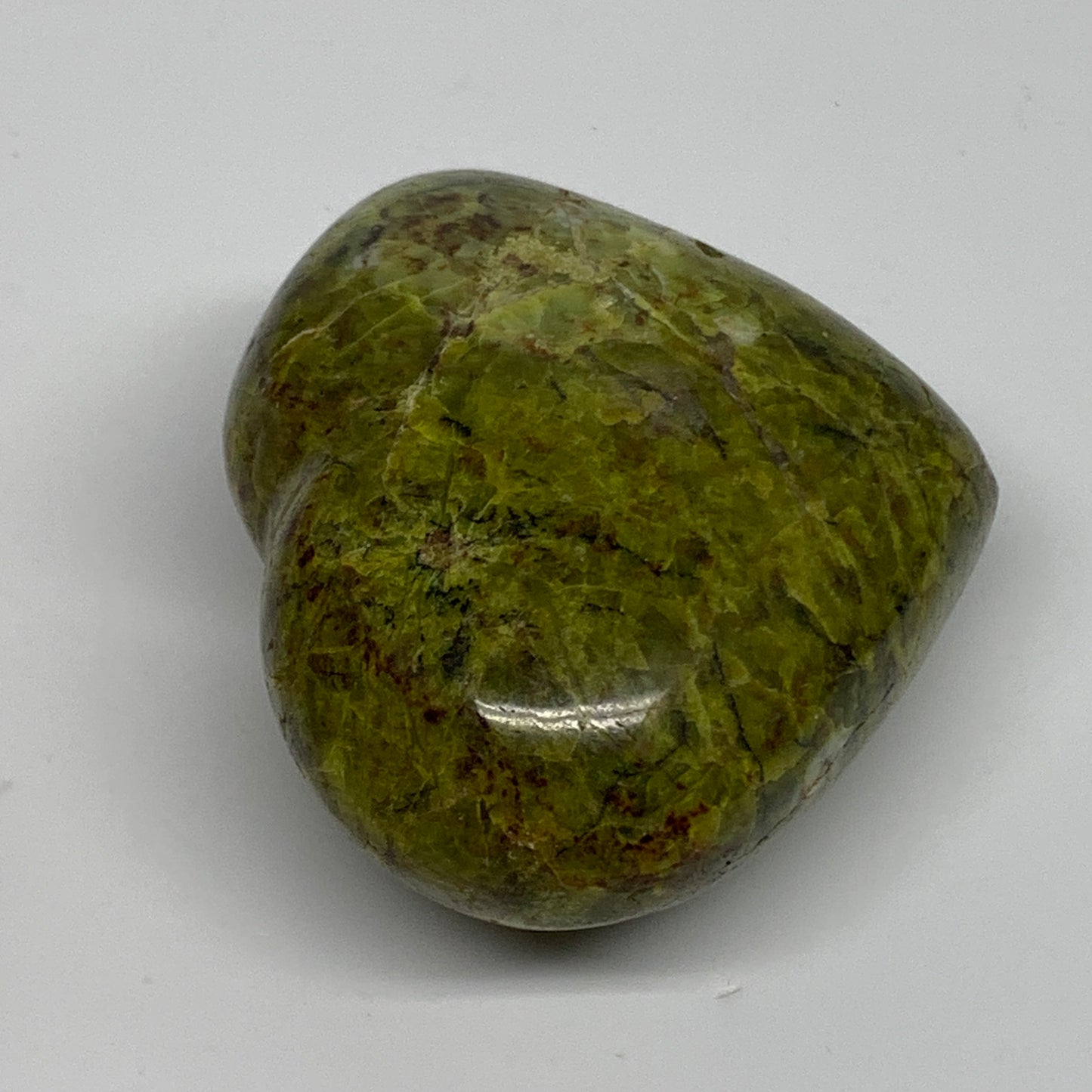 178.2g, 2.5"x2.9"x1.4", Green Opal Heart Polished Gemstone Crystal, B35577