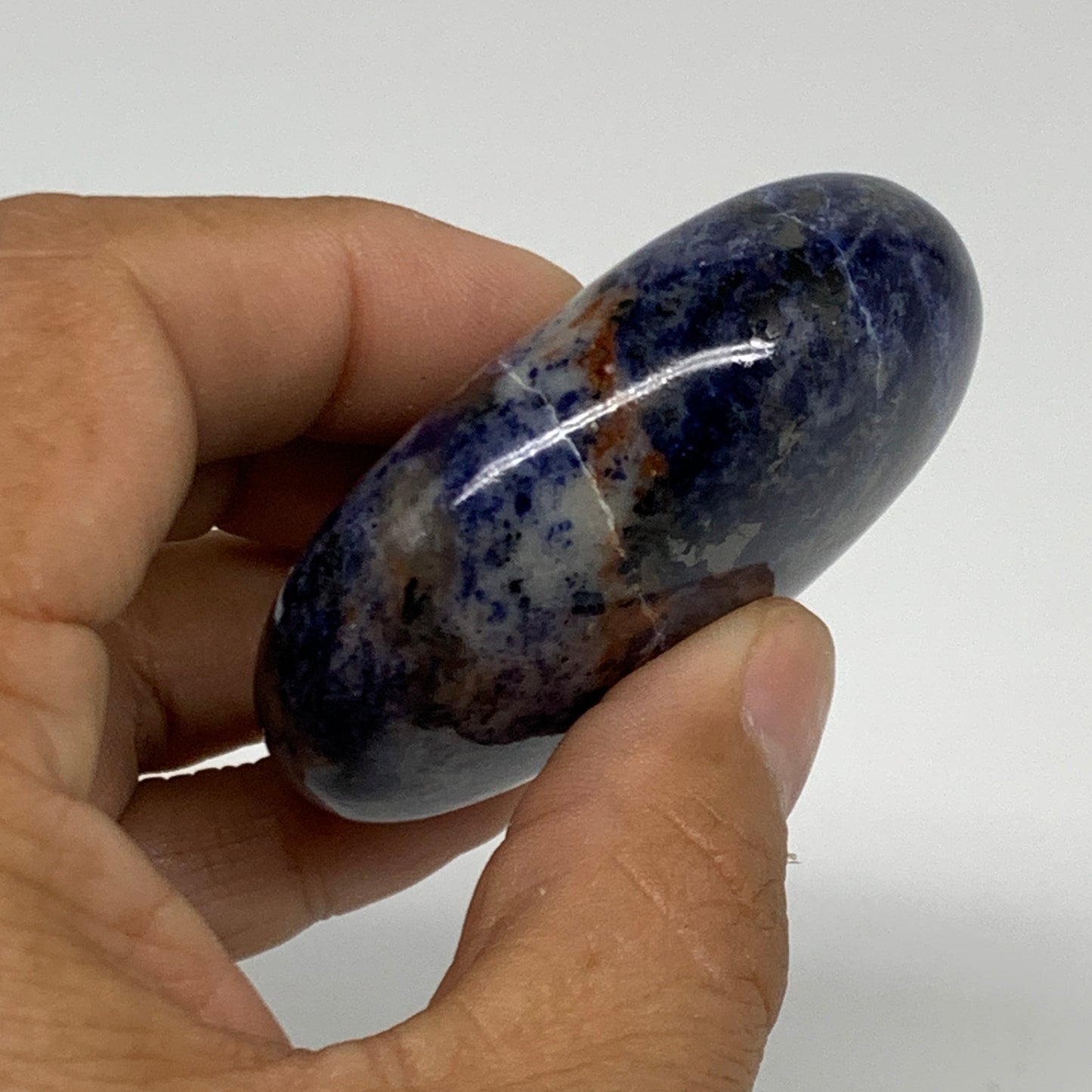 92.5g, 2.3"x1.7"x0.9", Sodalite Palm-Stone Crystal Polished Handmade, B34837