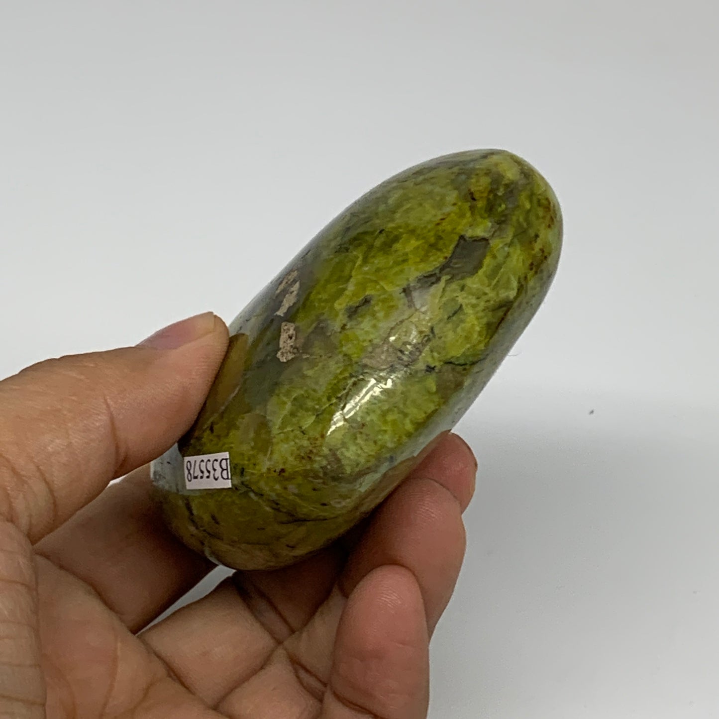 196.5g, 2.6"x3.1"x1.3", Green Opal Heart Polished Gemstone Crystal, B35578