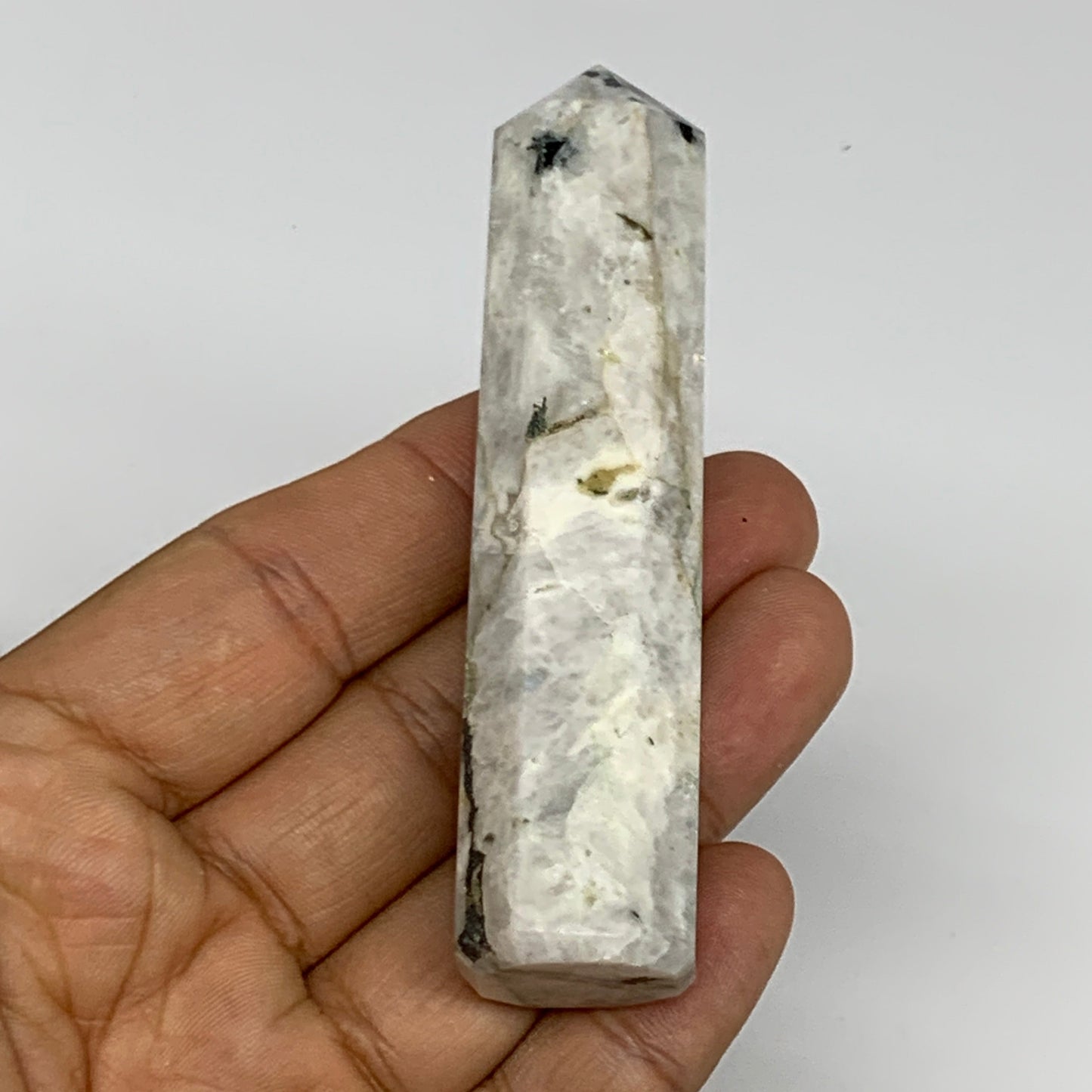 2.2 lbs, 2.8" - 3.9", 12pcs, Natural Rainbow Moonstone Towers, Obelisks, B29118