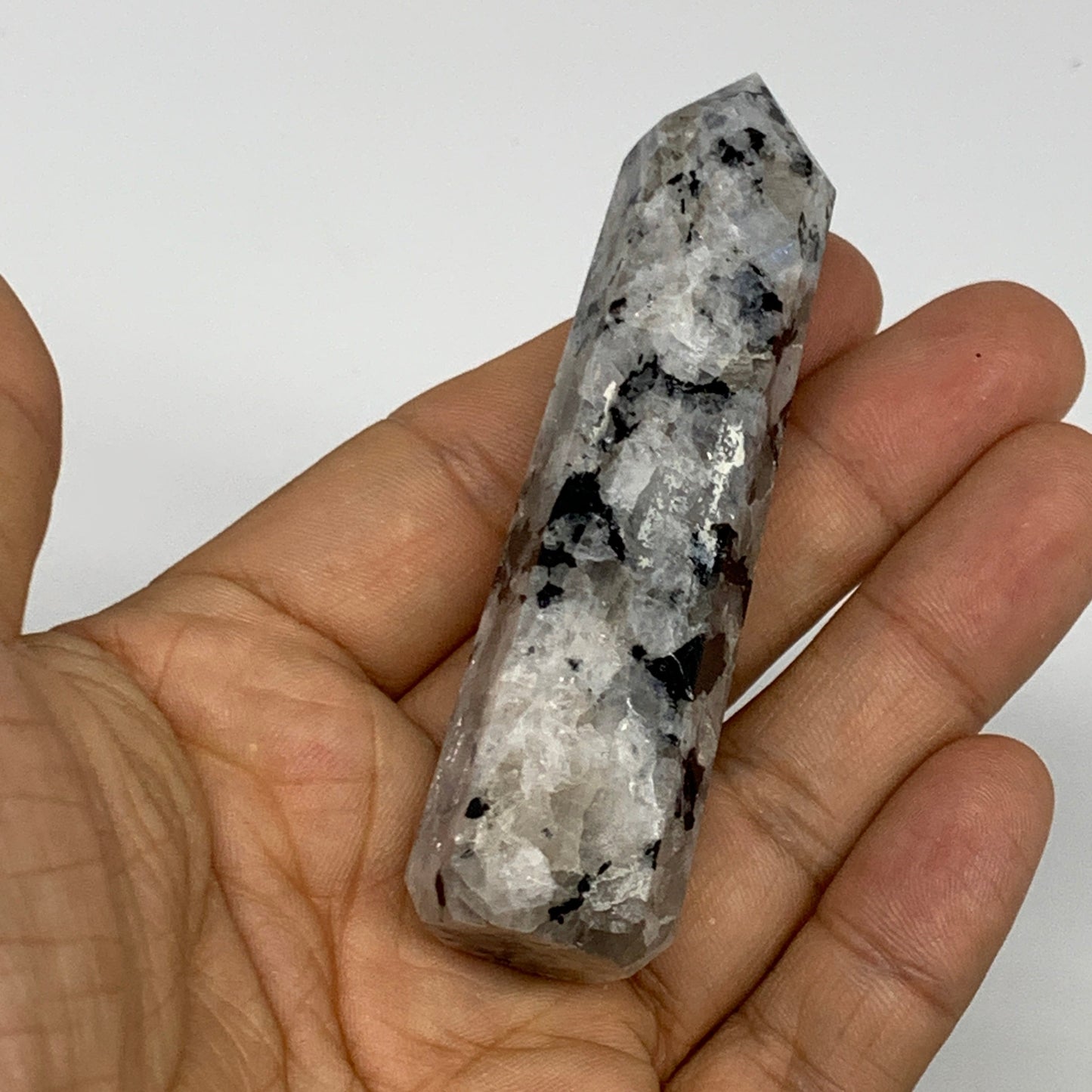 2.2 lbs, 2.8" - 3.9", 12pcs, Natural Rainbow Moonstone Towers, Obelisks, B29118