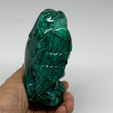 2.17 lbs., 4.7"x3.2"x2.3" Natural Solid Malachite Eagle/Falcon Figurine @Congo,