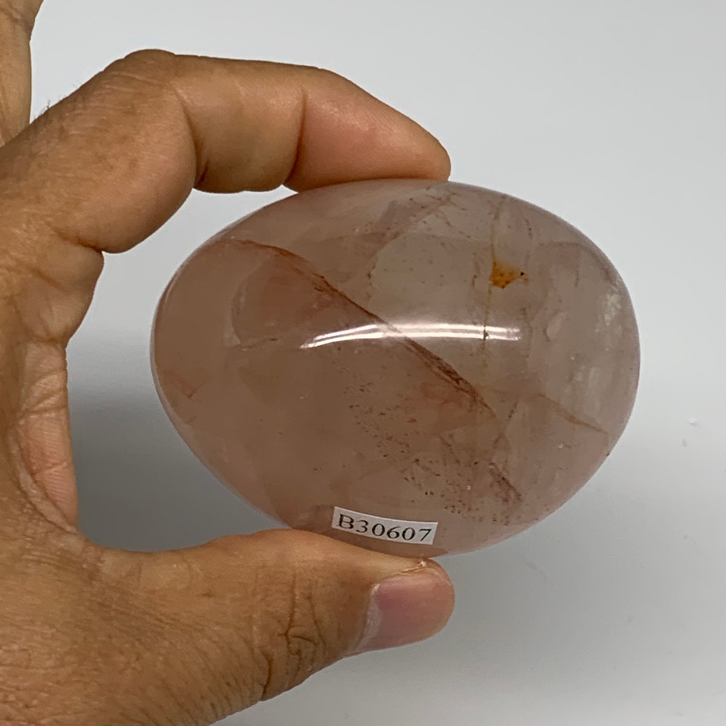 158.8g,2.5"x2"x1.4", Red Hematoid Fire Quartz Palm-Stone Crystal Polished, B3060