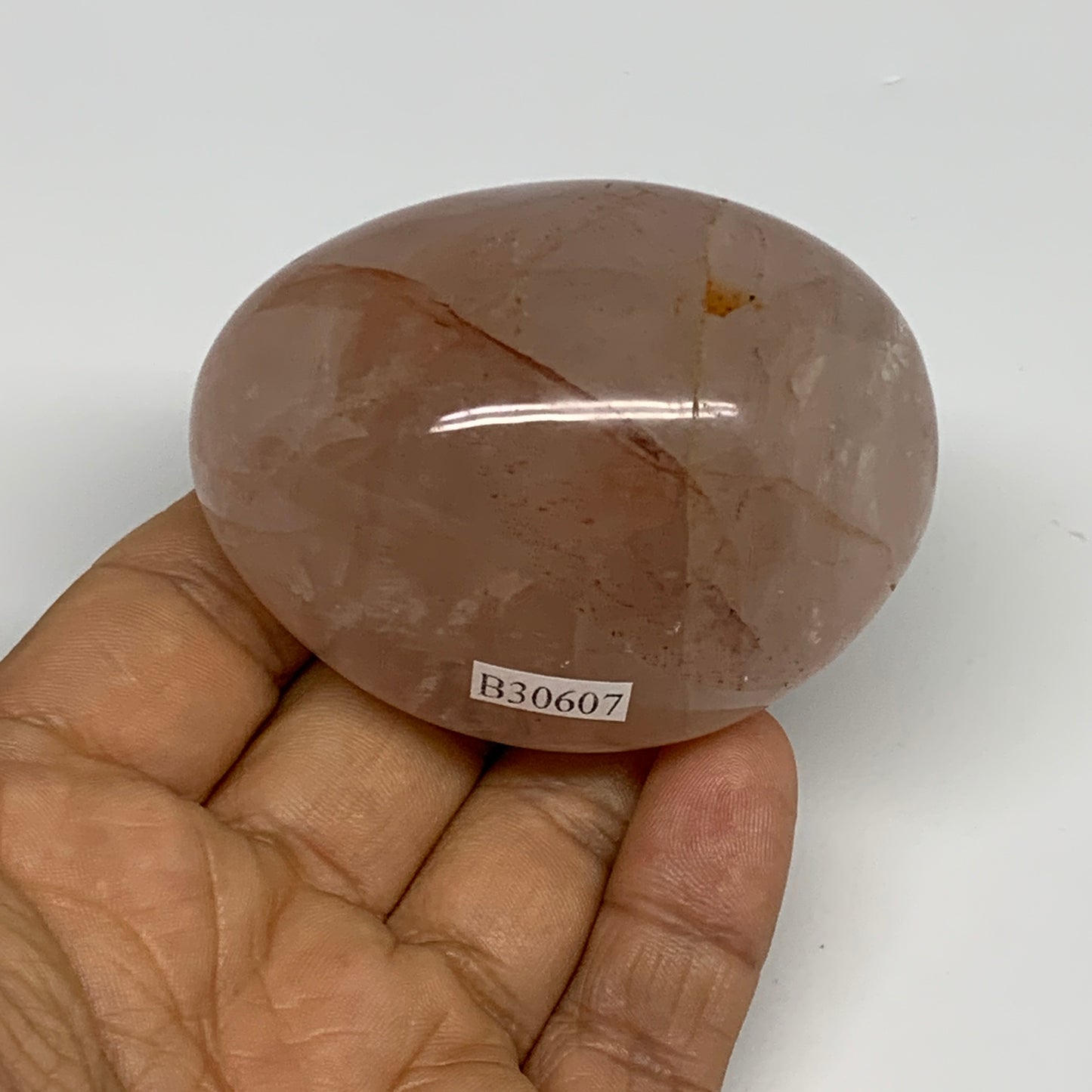 158.8g,2.5"x2"x1.4", Red Hematoid Fire Quartz Palm-Stone Crystal Polished, B3060